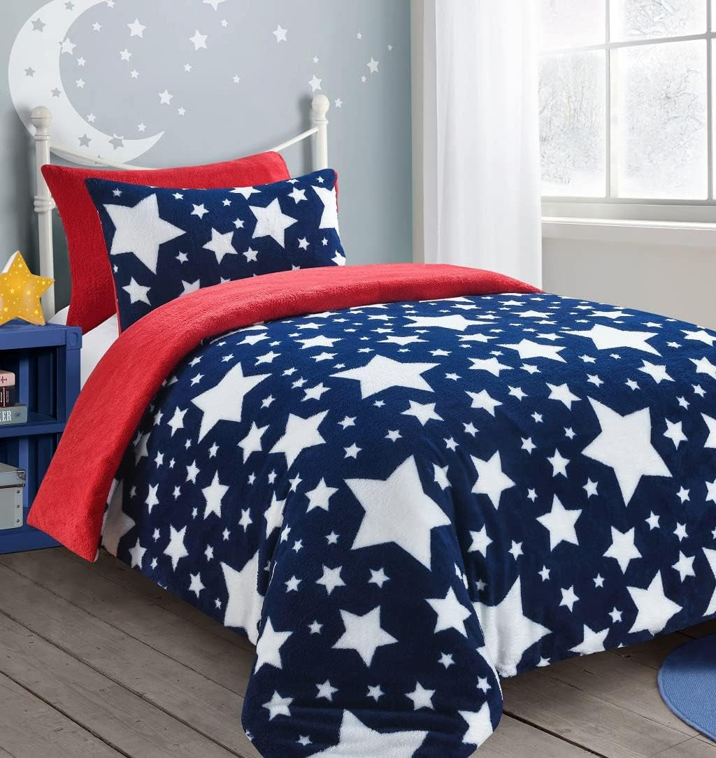 Fluffy Fleece Bedding Set- Super Soft Thermal Warm Fleece for Kids and Adults Quilt Cover & Bedding Sets- Cuddly Sherpa Quilt (Dinosaur, Single)
