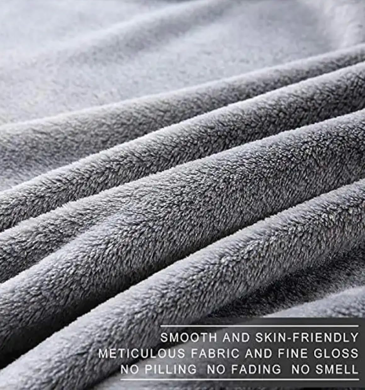 New Thermal Charcoal Faux Fur Mink Throw Blanket Soft Warm Thick Bed Sofa Single Double King (Charcoal Grey, Double 150X200Cm)