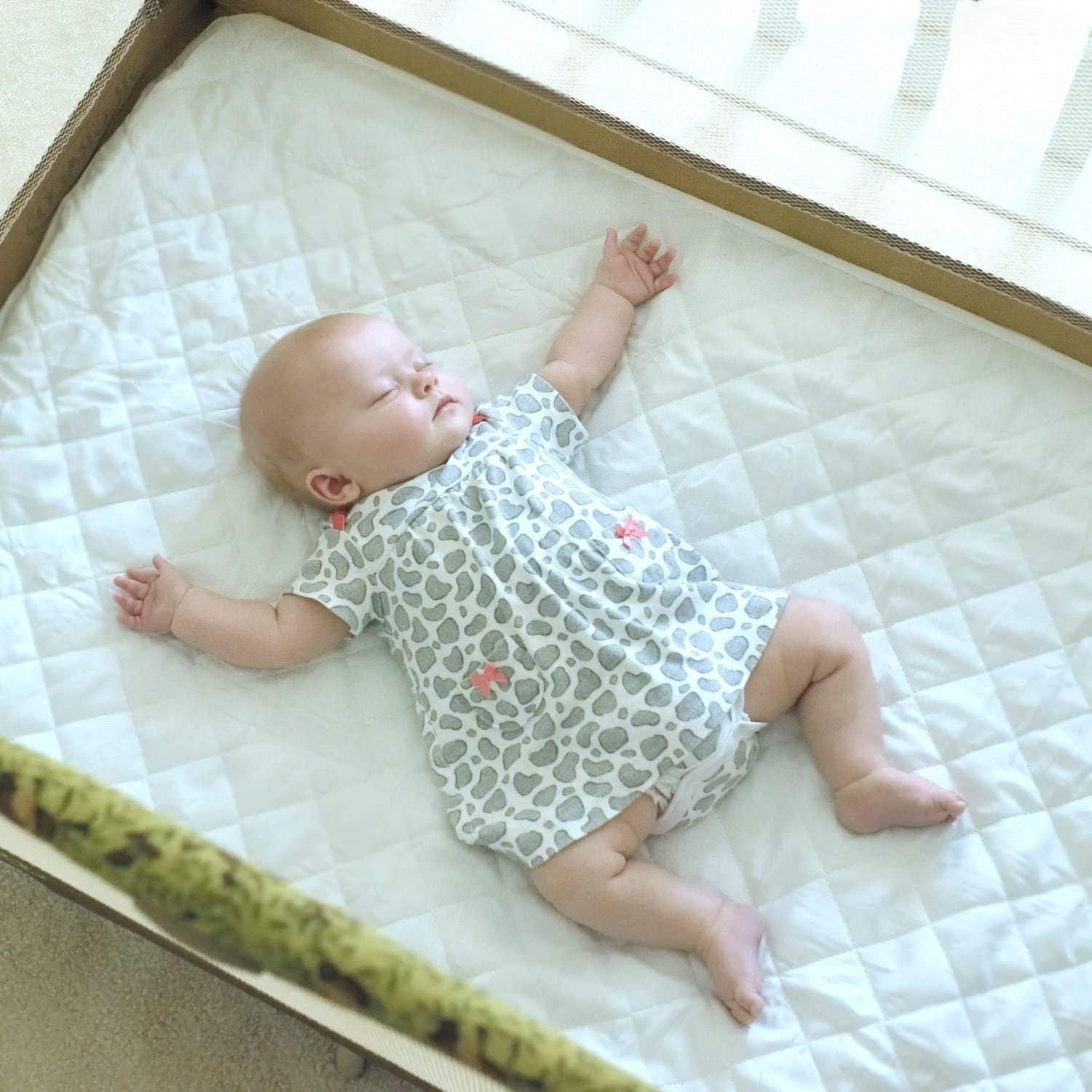 New Baby Travel Cot Foam/Mattress – Quilted Breathable | anti Allergenic | Waterproof Cover for Toddler Pram, Swing, Cradle, Crib or Bassinet - Fits Most Graco/M&P Toddler Cots (95 X 65 X 13 Cm)