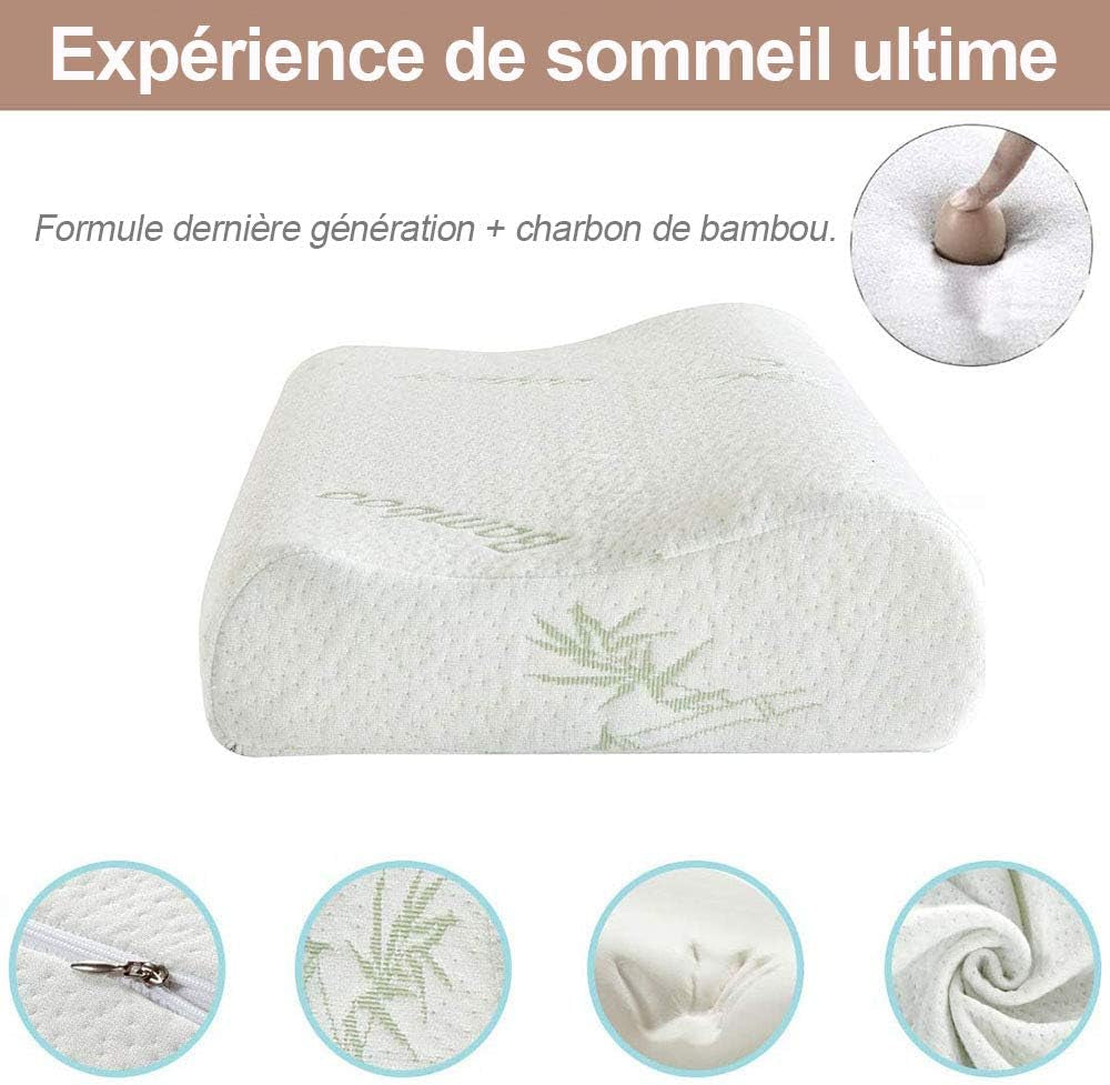 Memory Foam Neck Pillow - Contour Care Pillow Sleeper Orthopedic, anti Snore to Prime Soft Supportive Comfortable Washable Sleep Pillow 50×30Cm