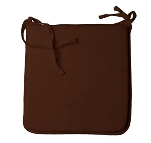 NIGHTS Luxury Garden, Dining Chair Foam Cushions Tie On Seat Pads in set of 2,4,6 or 8 ~ BRITISH STYLE ~ (Chocolate/Brown, PACK OF 4)
