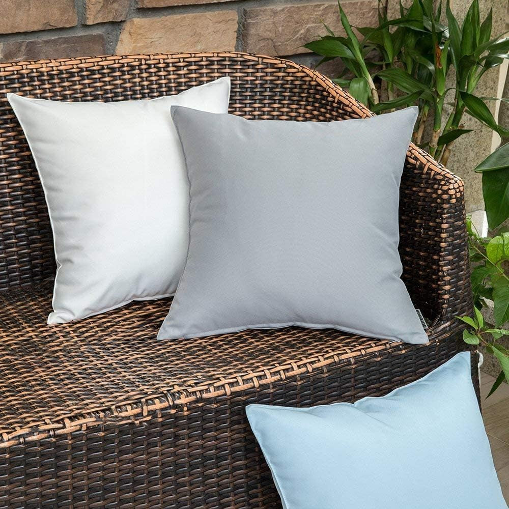 Waterproof Indoor Outdoor Garden Cushion Filled Covers for outside Bench Sofa Chair Furniture - Breathable Fabric - Washable Cover – Multi Purpose - Garden Couch Sofa (Beige, 60Cm X 60Cm - 23