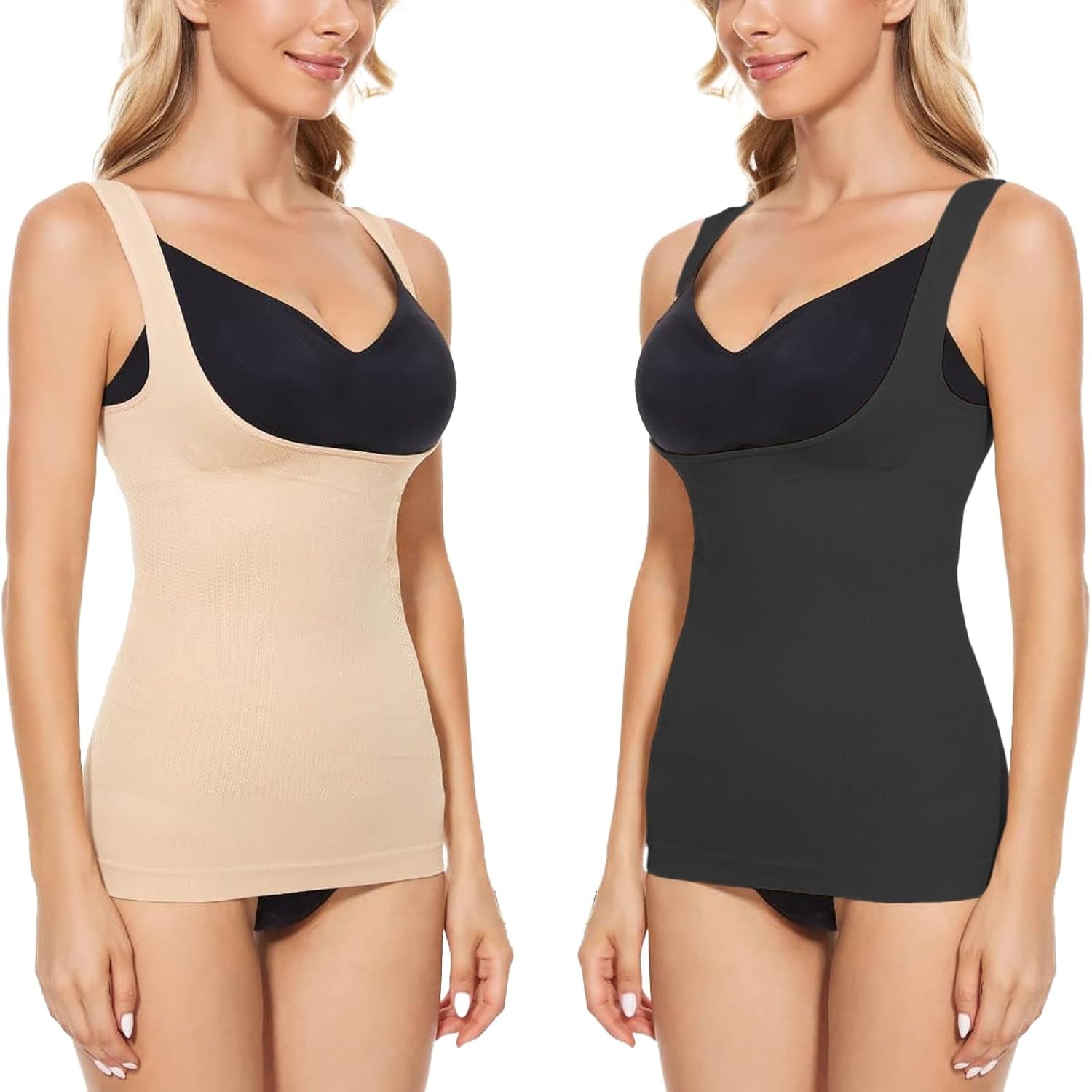Women'S Open Bust Shapewear Smoothing Vest Seamless Tummy Control Body Compression Shaper Tanks Vest Tops Cami Shaper