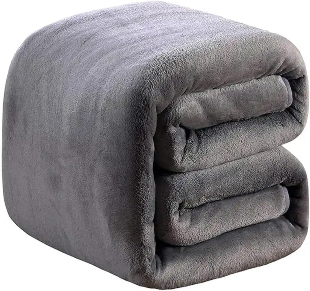 New Thermal Charcoal Faux Fur Mink Throw Blanket Soft Warm Thick Bed Sofa Single Double King (Charcoal Grey, Double 150X200Cm)