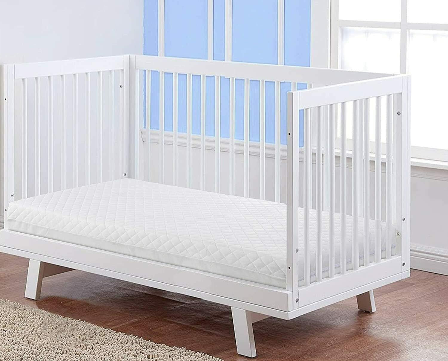 New Baby Travel Cot Foam/Mattress – Quilted Breathable | anti Allergenic | Waterproof Cover for Toddler Pram, Swing, Cradle, Crib or Bassinet - Fits Most Graco/M&P Toddler Cots (95 X 65 X 13 Cm)
