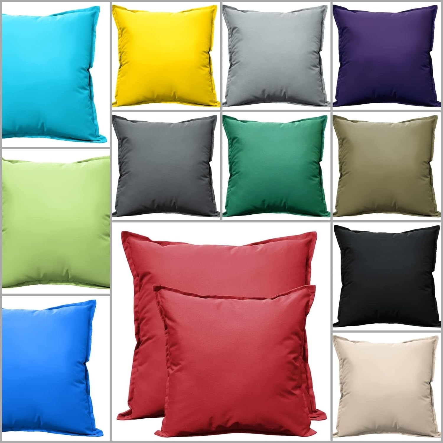 Waterproof Indoor Outdoor Garden Cushion Filled Covers for outside Bench Sofa Chair Furniture - Breathable Fabric - Washable Cover – Multi Purpose - Garden Couch Sofa (Beige, 60Cm X 60Cm - 23