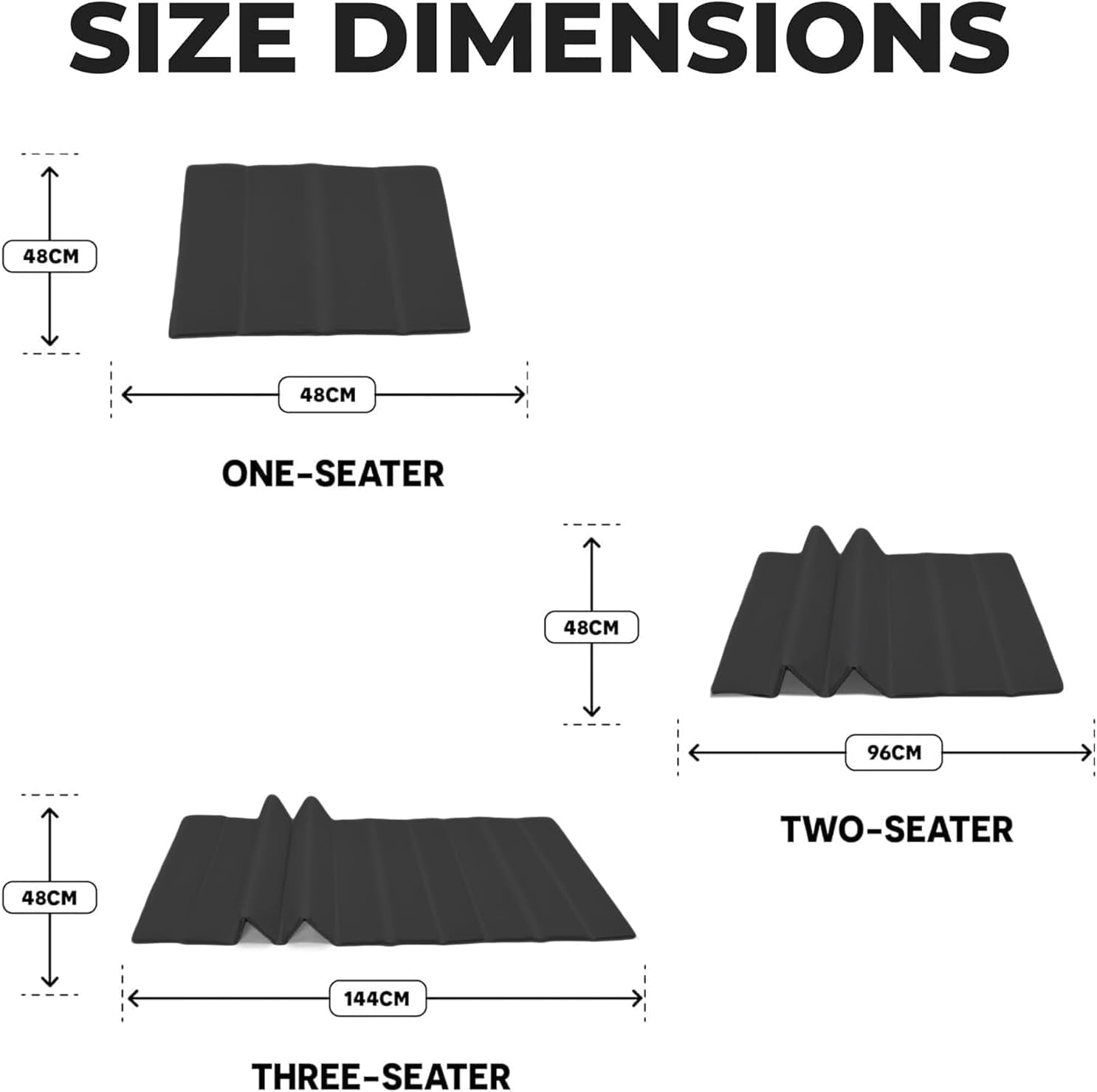 Sofa Support Boards - Restore Firmness and Comfort to Sofas, Chairs, and Beds - Durable MDF Construction - Easy-To-Use Sag Savers for Long-Lasting Support (Black, Three Seater)