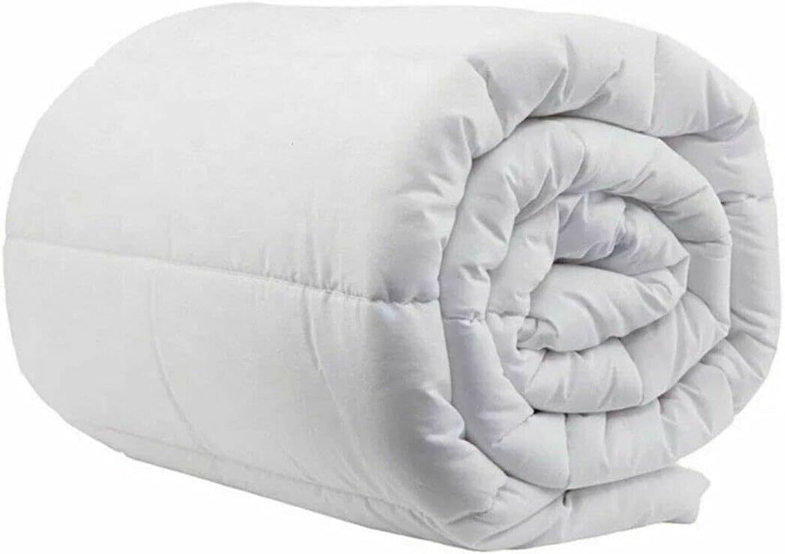 Oversized Duvets Anit-Allergy Hollowfiber Quilts/Duvets Luxury White Corvin Plain Reverse Soft Easy Care Duvet Quilt Bedding Set UK Made (4.5 Tog, Single)