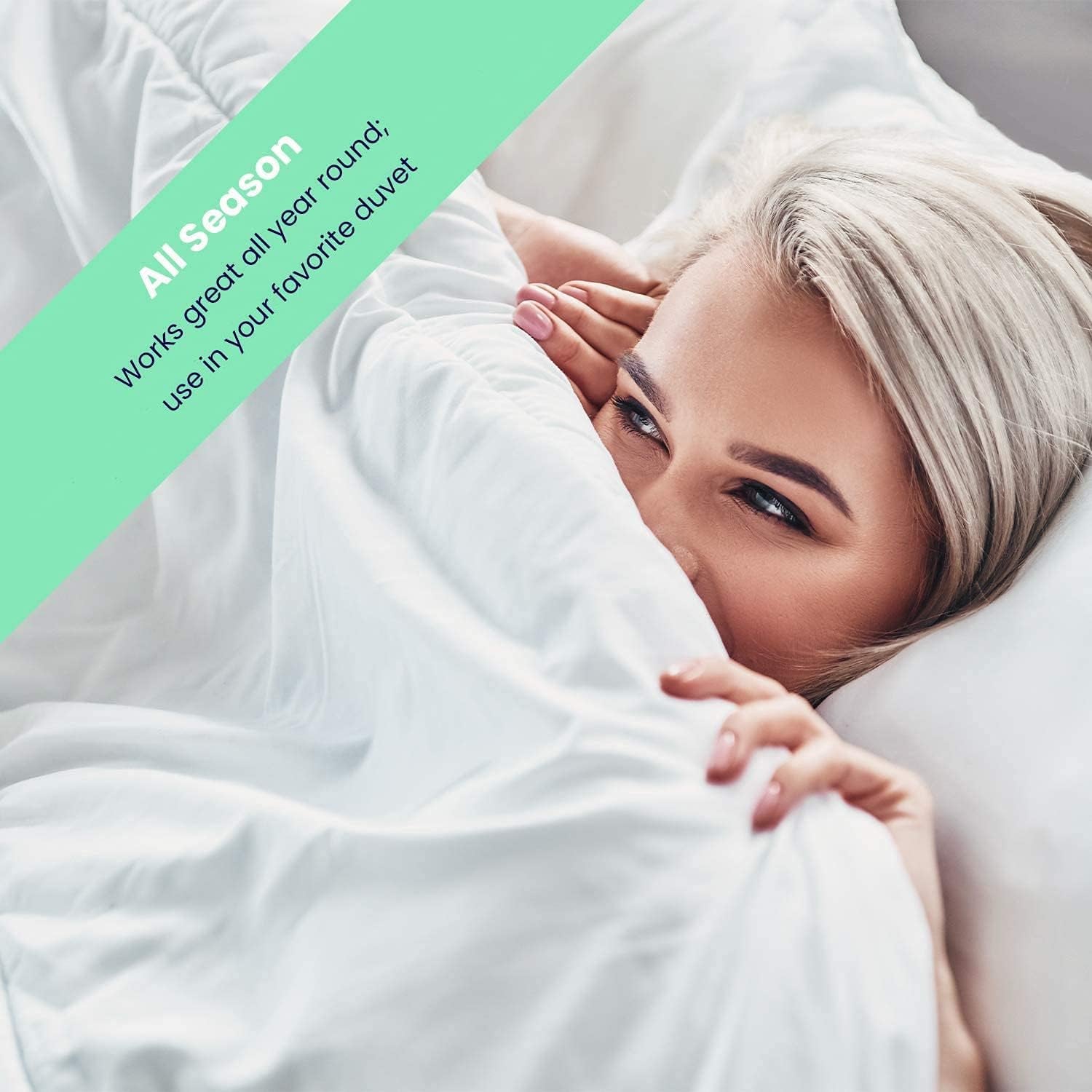 Oversized Duvets Anit-Allergy Hollowfiber Quilts/Duvets Luxury White Corvin Plain Reverse Soft Easy Care Duvet Quilt Bedding Set UK Made (4.5 Tog, Single)