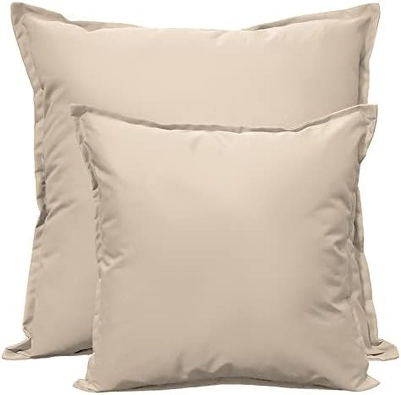 Waterproof Indoor Outdoor Garden Cushion Filled Covers for outside Bench Sofa Chair Furniture - Breathable Fabric - Washable Cover – Multi Purpose - Garden Couch Sofa (Beige, 60Cm X 60Cm - 23