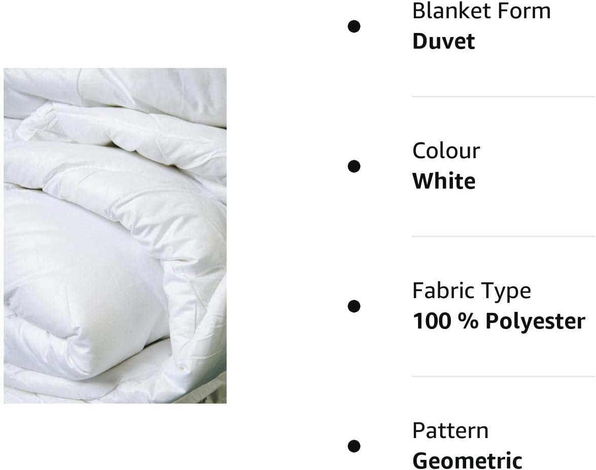 Hotel Quality Pure White Microfibre Peached Duvet Double 13.5TOG Feels like Down