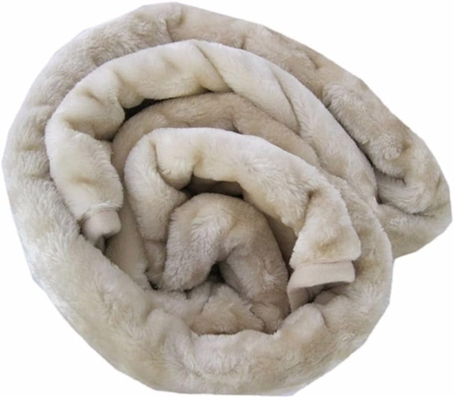 Fleece Faux Fur Roll Mink THROW Throws/Bed Blanket Beautiful Colours (Double, Mink)