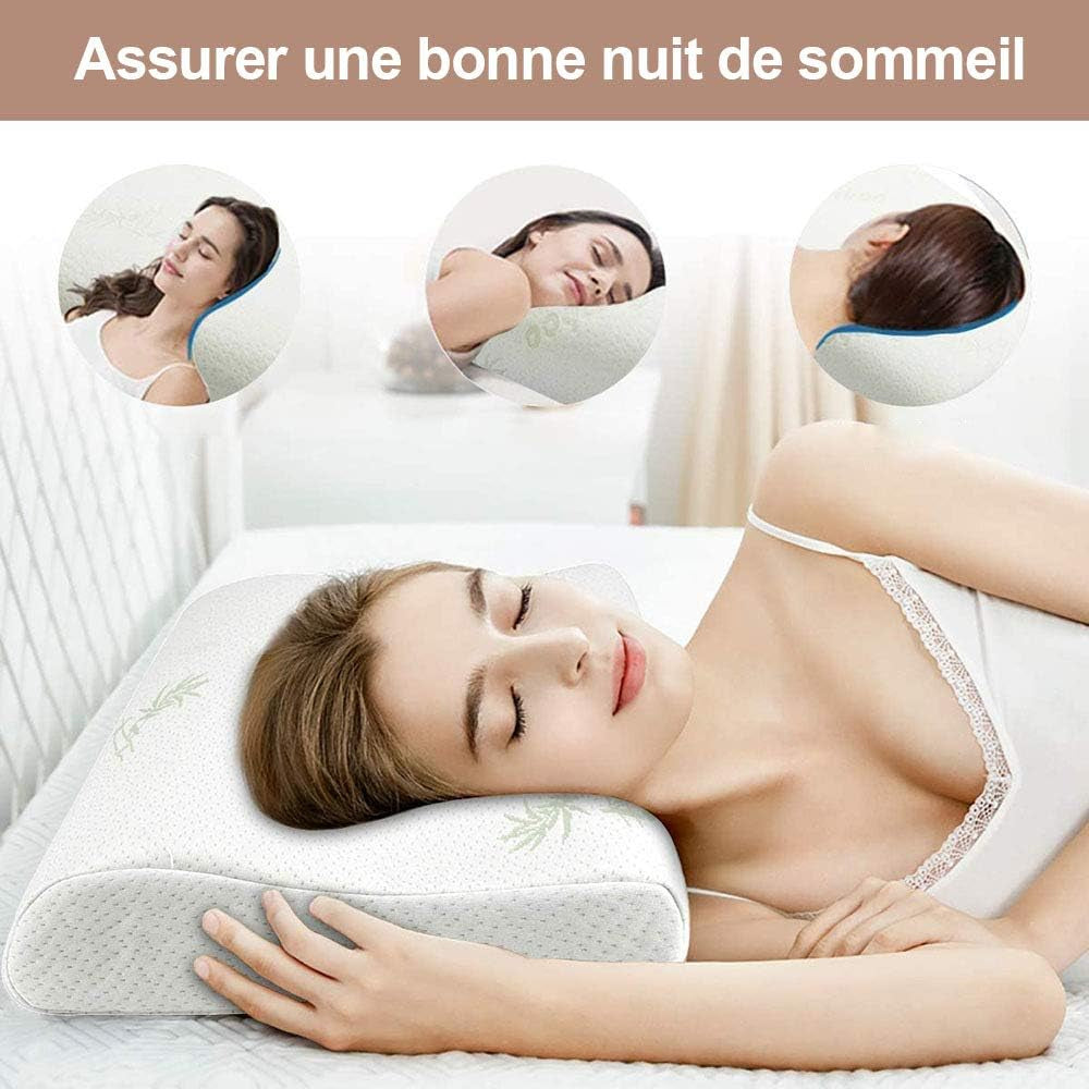 Memory Foam Neck Pillow - Contour Care Pillow Sleeper Orthopedic, anti Snore to Prime Soft Supportive Comfortable Washable Sleep Pillow 50×30Cm