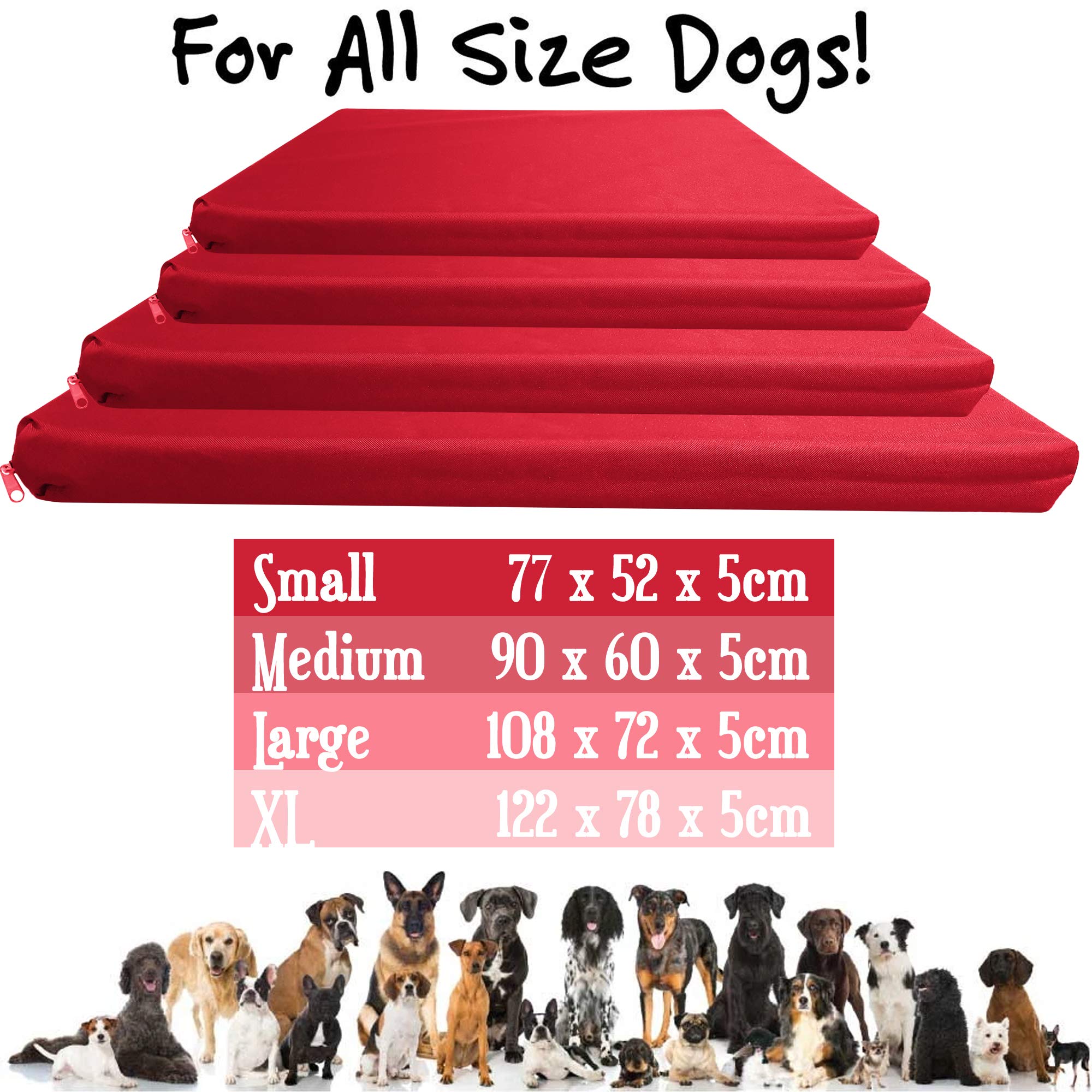 Strong, Sturdy and Waterproof Dog Bed, Premium High Density Foam, Durable Cool Washable Cover, Cushion Mattress for Dogs, Cats, Other Small and Big Pets, Great for Dogs Cats (Medium, Blue)