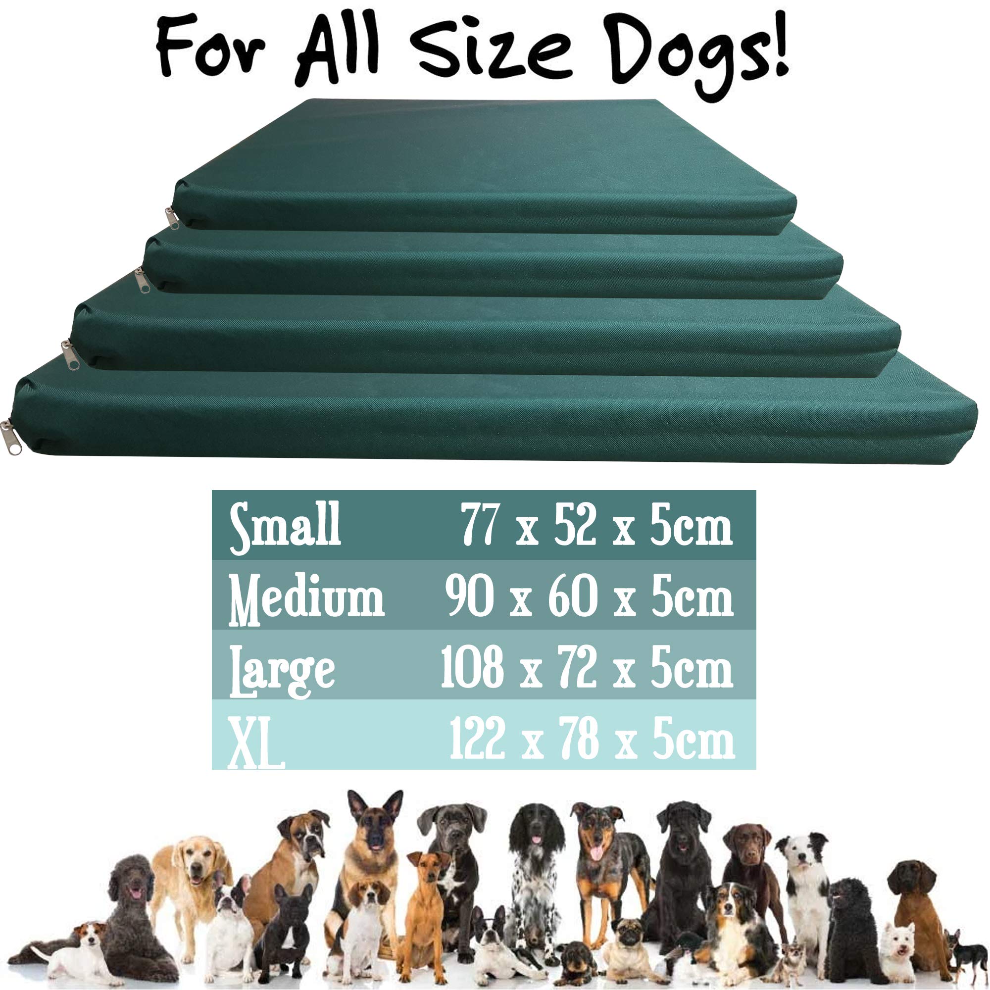 Strong, Sturdy and Waterproof Dog Bed, Premium High Density Foam, Durable Cool Washable Cover, Cushion Mattress for Dogs, Cats, Other Small and Big Pets, Great for Dogs Cats (Medium, Blue)