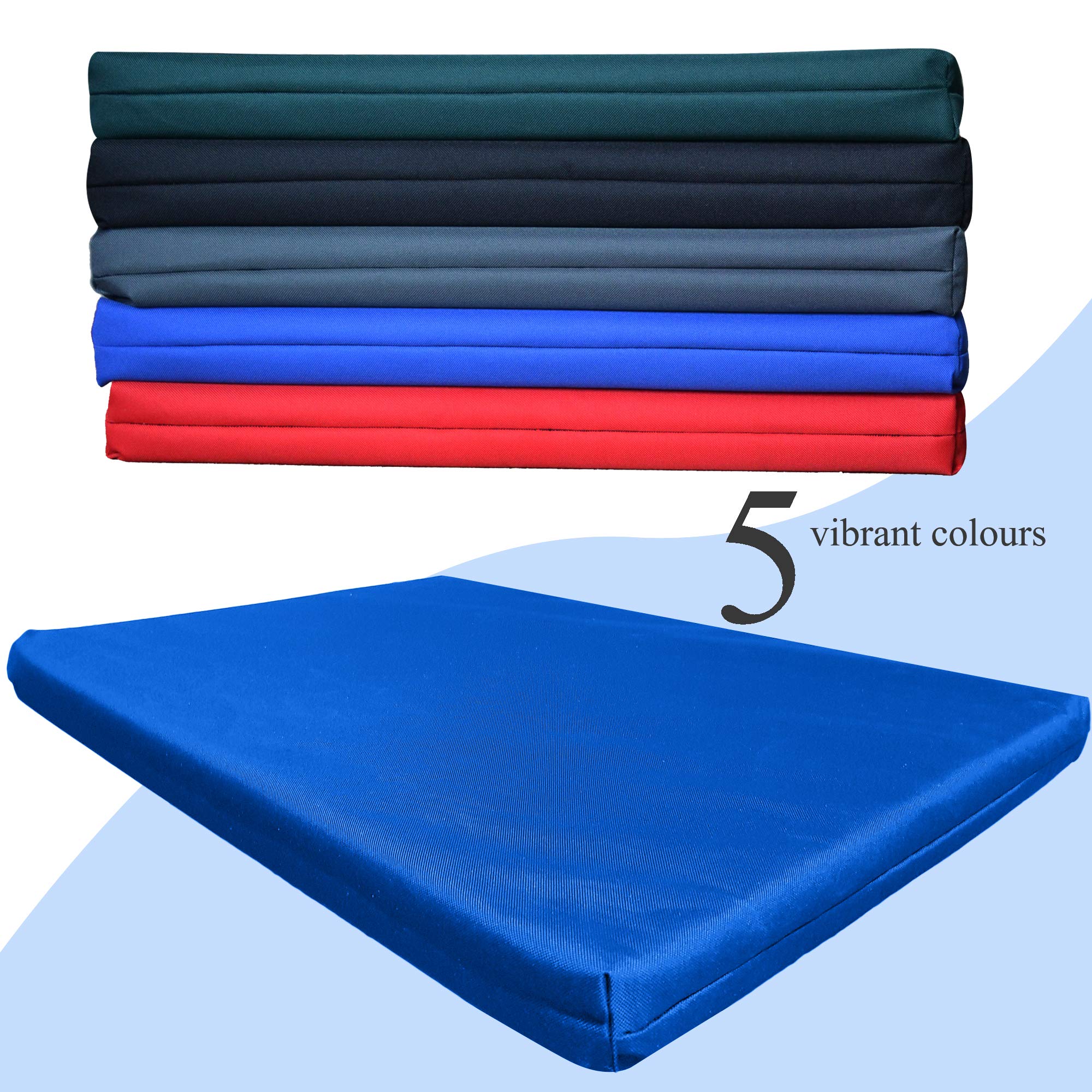 Strong, Sturdy and Waterproof Dog Bed, Premium High Density Foam, Durable Cool Washable Cover, Cushion Mattress for Dogs, Cats, Other Small and Big Pets, Great for Dogs Cats (Medium, Blue)