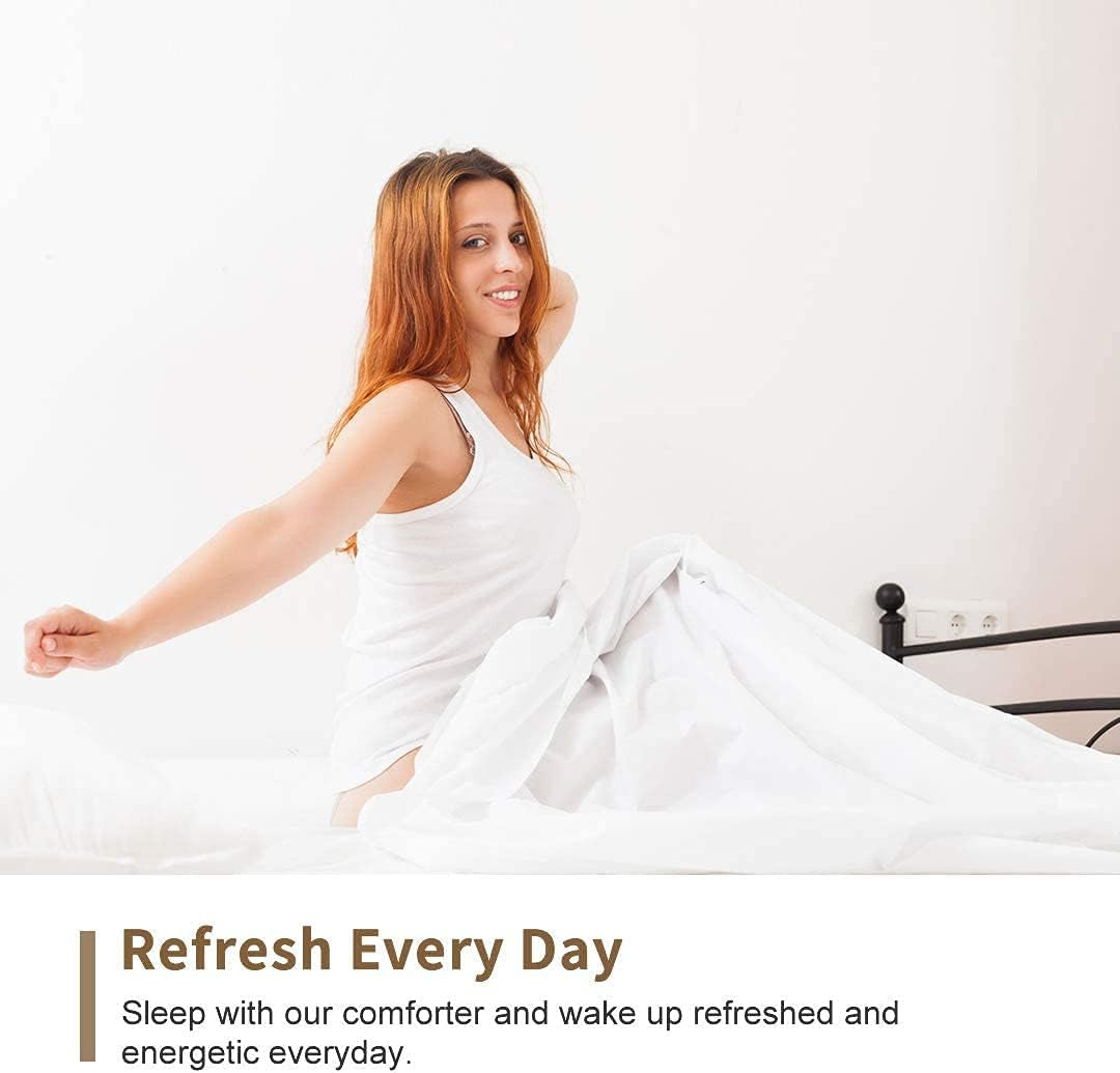 Egyptian Cotton Duvets - Luxurious All Seasons - Anit-Allergy Quilts/Duvets Luxury White Cotton Plain Soft Easy Care Duvet Quilt Bedding Set - Ultra Soft - UK Made (4.5 Tog, Double)