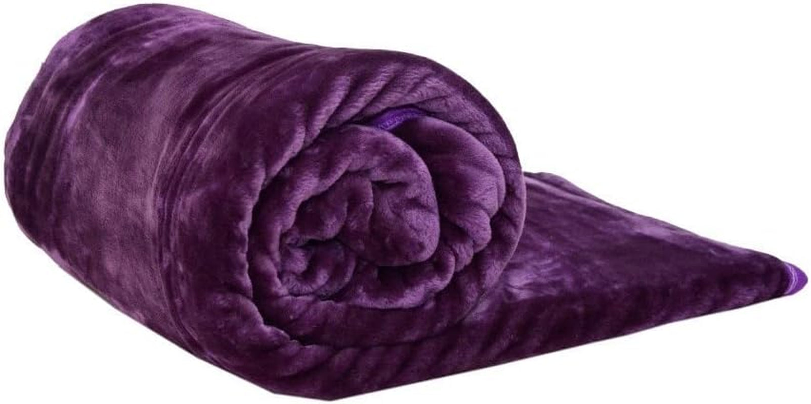 Fleece Faux Fur Roll Mink THROW Throws/Bed Blanket Beautiful Colours (Double, Blackcurrant/Aubergine)