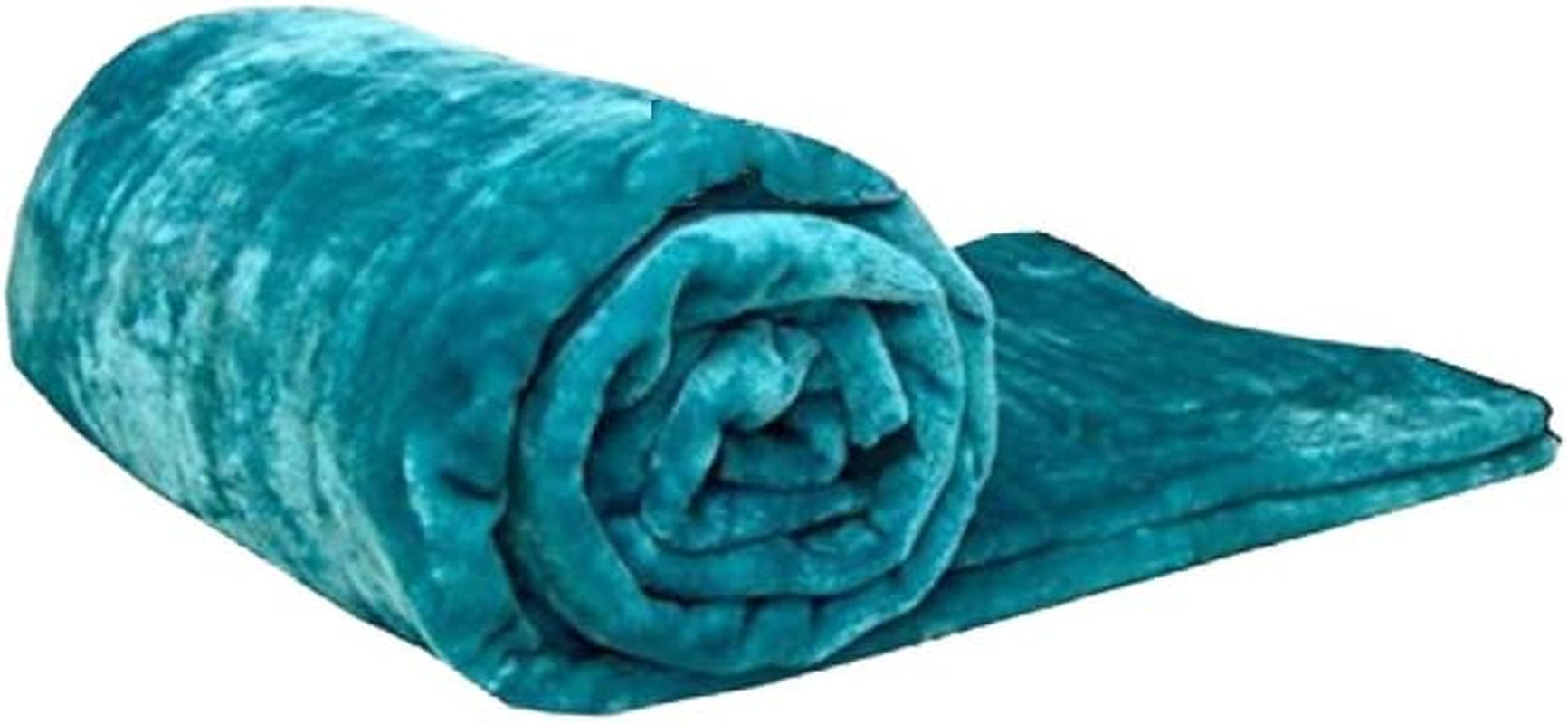 Laura Secret Fleece Faux Fur Roll Mink THROW Throws/Bed Blanket Beautiful Colours (Double, Teal)