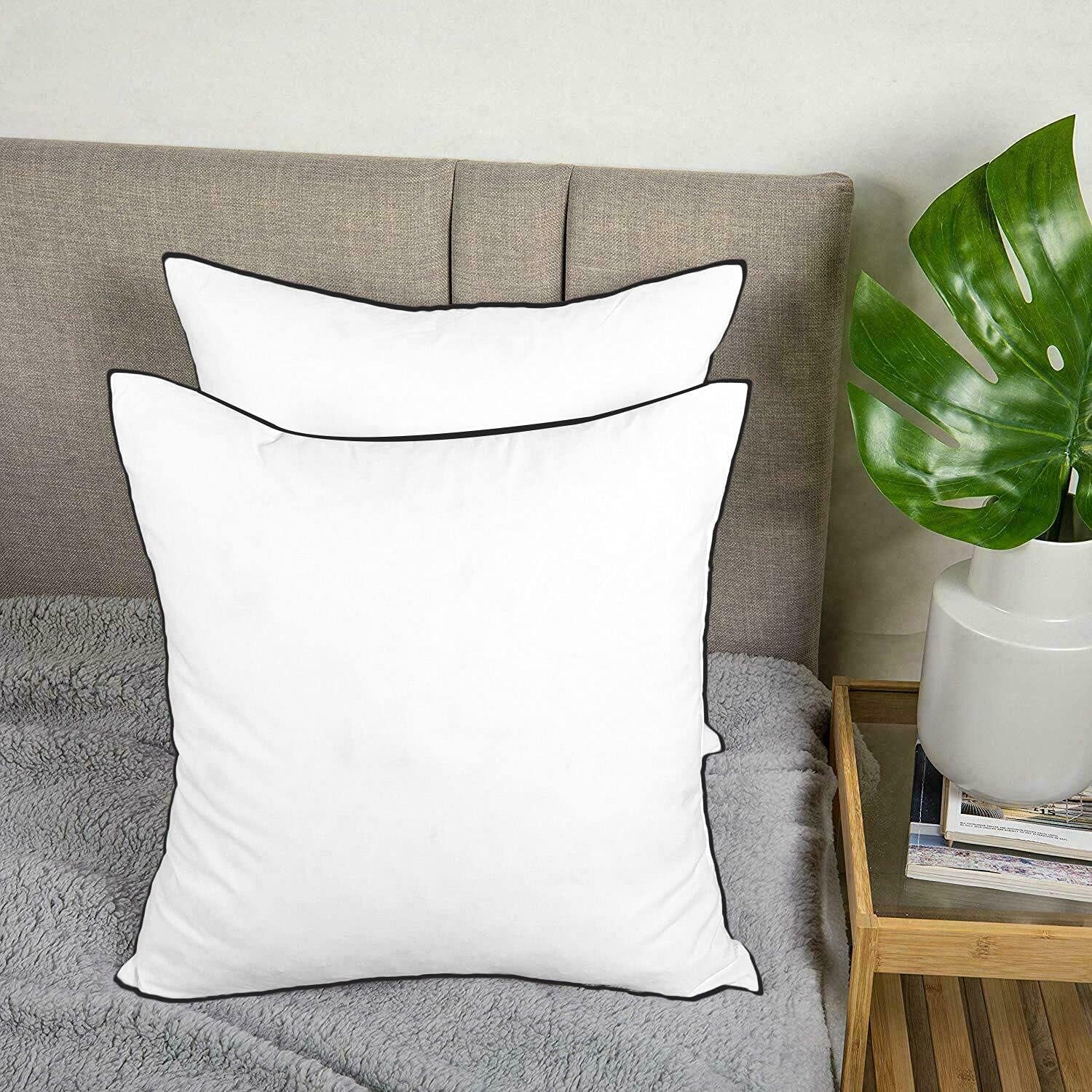 Duck Feather & down Cushion Pad Inner Insert, Fillers, Cushions Super Soft White 100% Cotton down Proof Cover, Best White Cushion Inserts, Cotton Shell (24 X 24 in (60X60Cm))