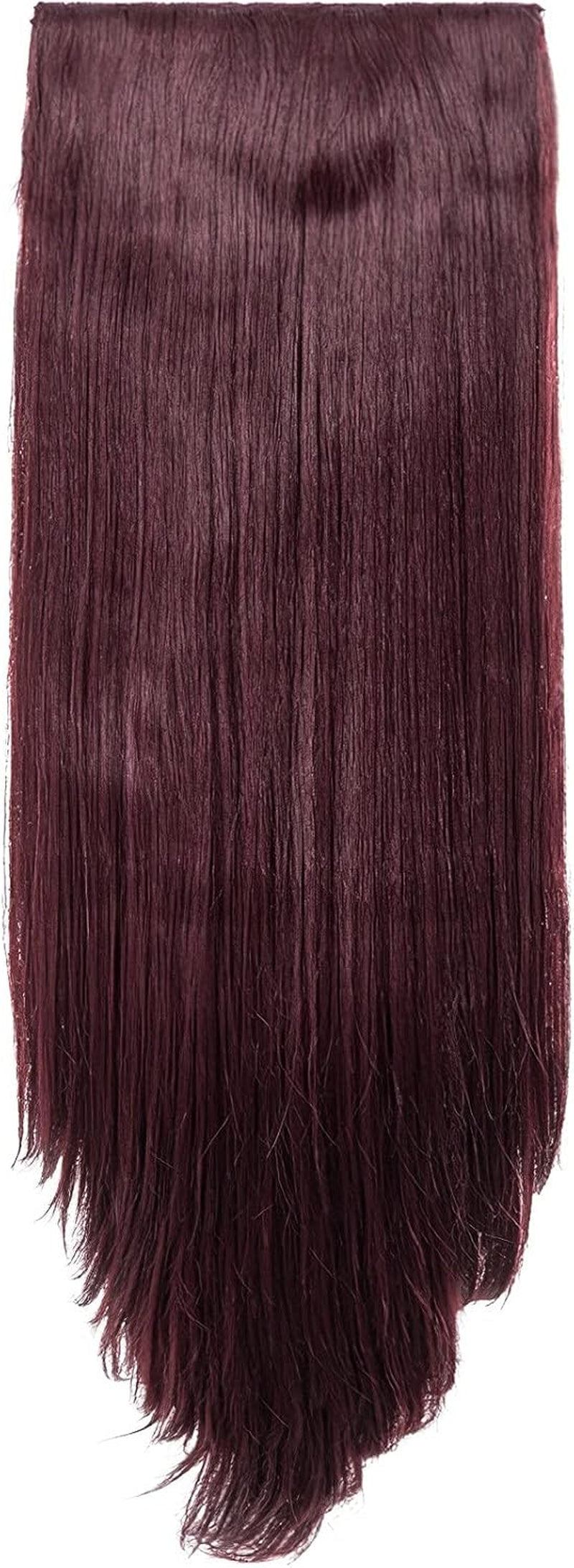 Clip in Thick Straight Hair Extension - 8 Weft Clip in Heat Resistant Hair Extension - Length: 20″ Inches - 300 Gram, 8 Pieces Long Straight Hair Extension Completely Natural (Black Cherry)