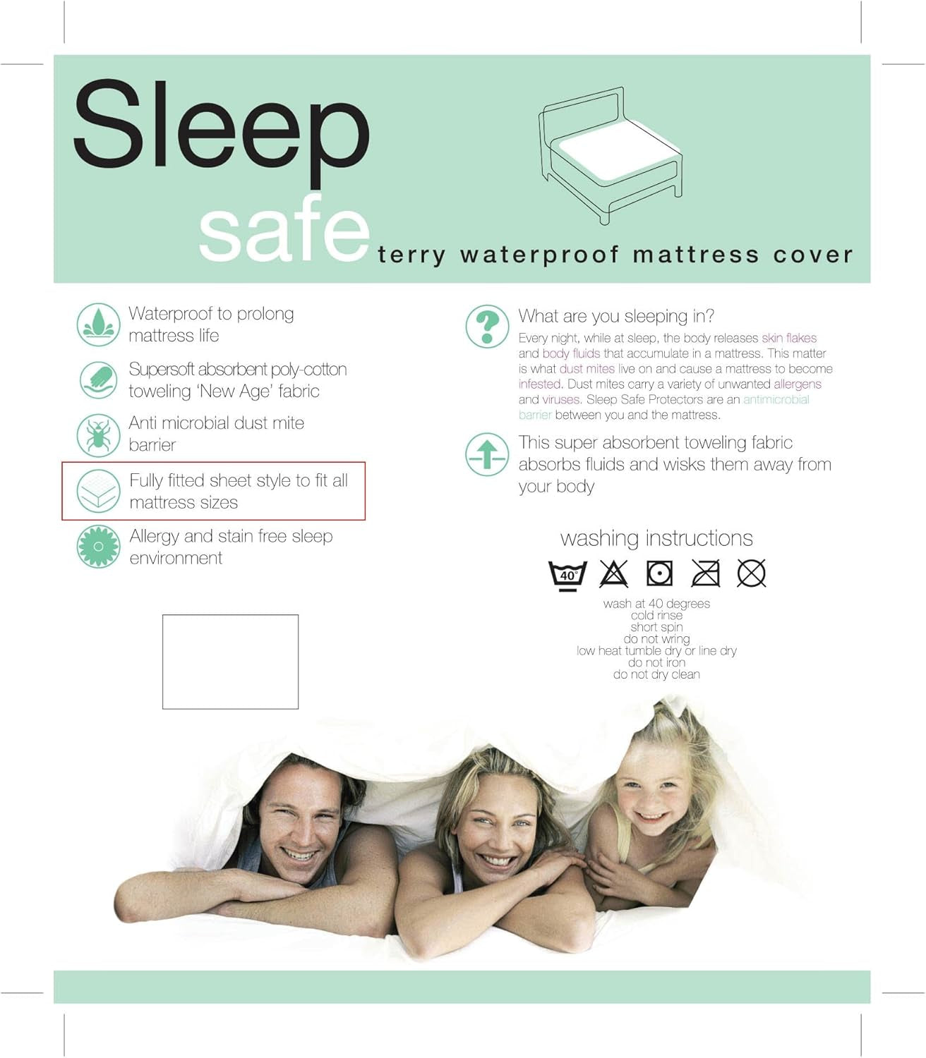 Terry Finish Waterproof Mattress Protector - Double Bed