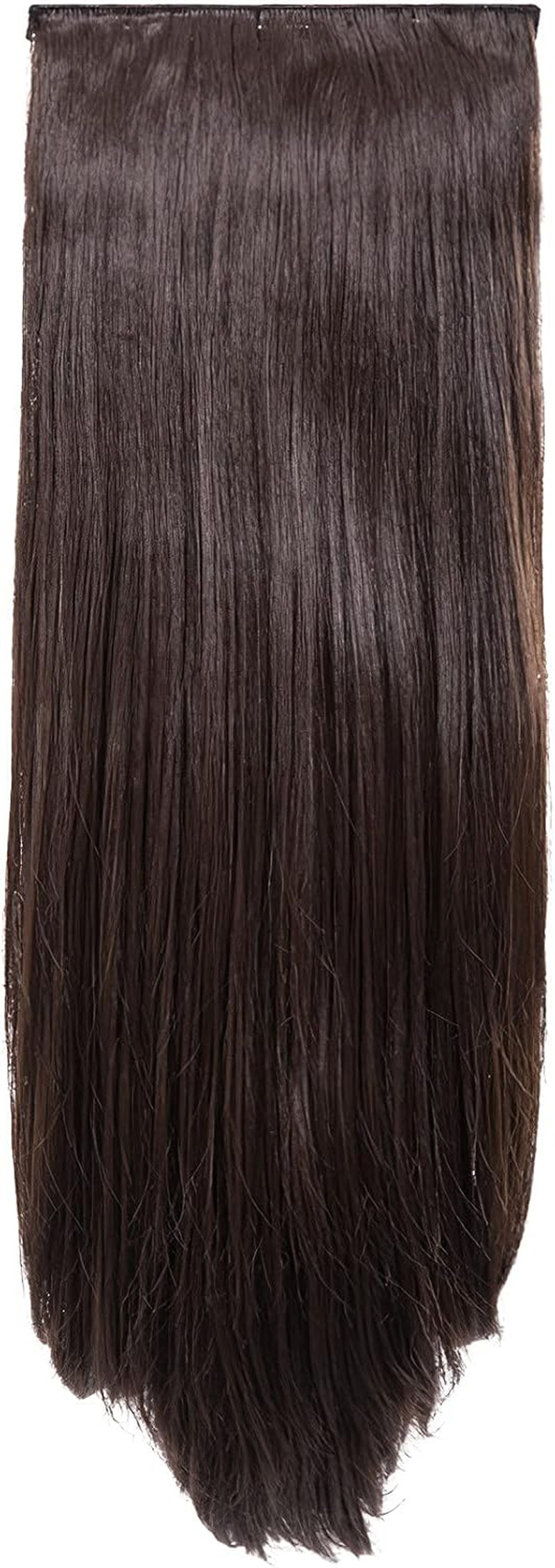 Clip in Thick Straight Hair Extension - 8 Weft Clip in Heat Resistant Hair Extension - Length: 20″ Inches - 300 Gram, 8 Pieces Long Straight Hair Extension Completely Natural (Black Cherry)