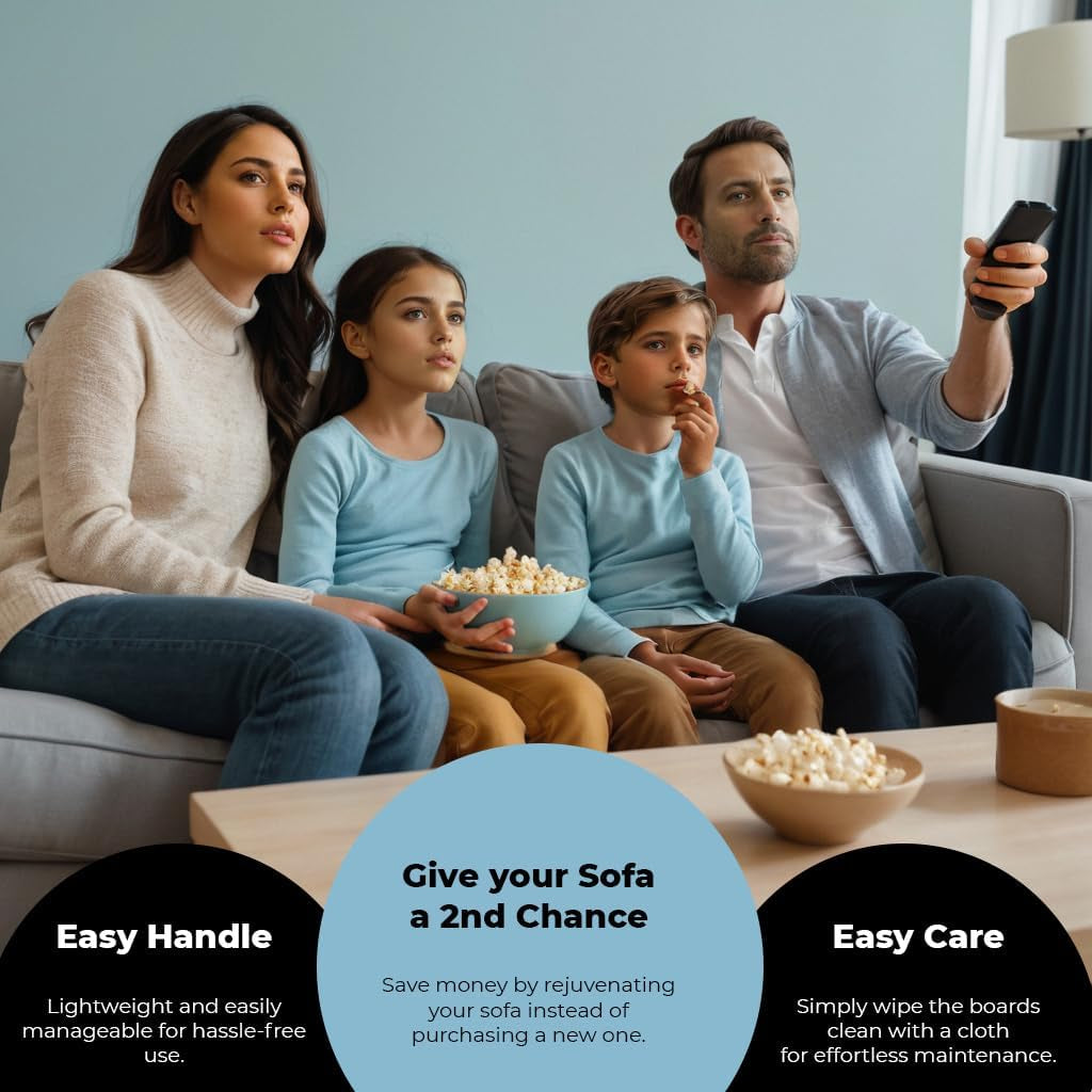 Sofa Support Boards - Restore Firmness and Comfort to Sofas, Chairs, and Beds - Durable MDF Construction - Easy-To-Use Sag Savers for Long-Lasting Support (Black, Three Seater)