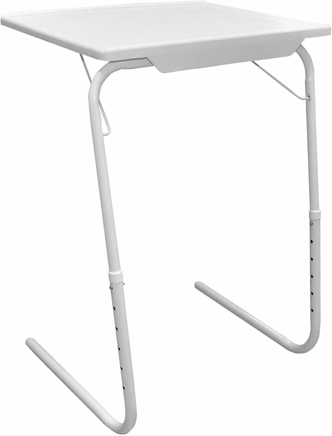 Table Mate II Tv Tray Table - Extra Wide Folding Tv Dinner Table, Couch Table Trays for Eating Snack Food, Stowaway Laptop Stand, Portable Bed Dinner Tray - Adjustable Desk with 3 Angles, White