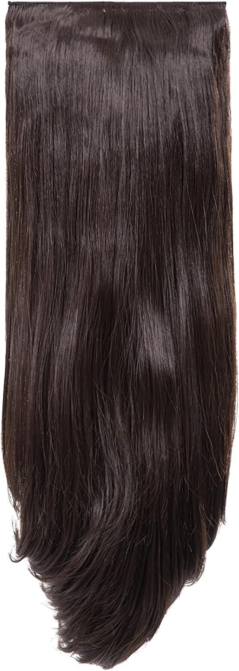 Clip in Thick Straight Hair Extension - 8 Weft Clip in Heat Resistant Hair Extension - Length: 20″ Inches - 300 Gram, 8 Pieces Long Straight Hair Extension Completely Natural (Black Cherry)
