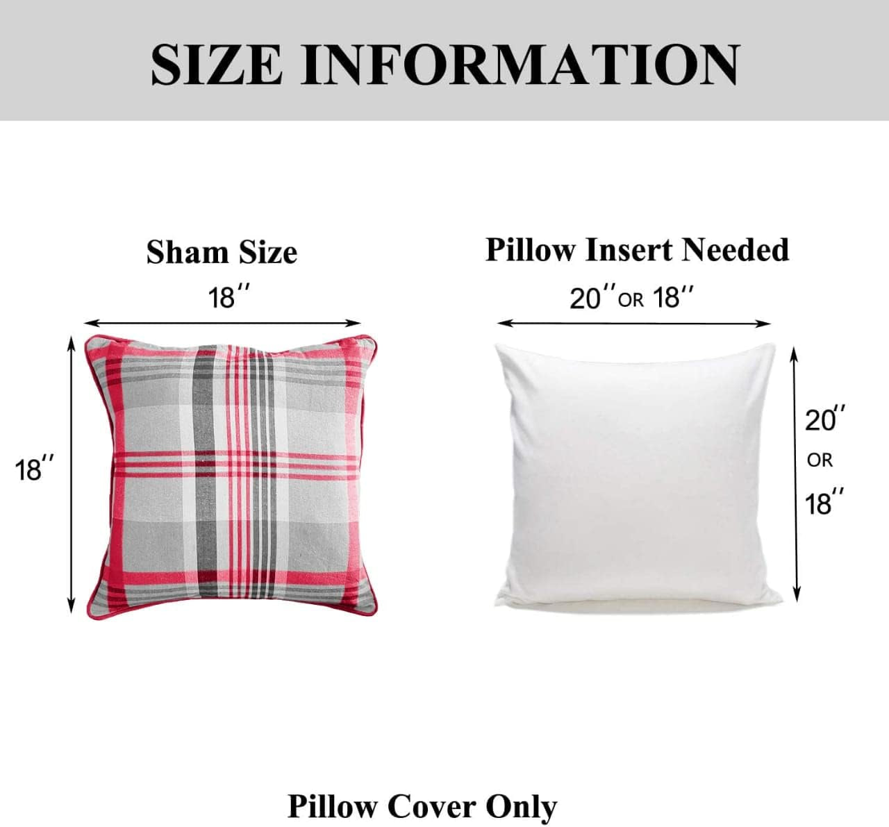 Tartan Check Plaid Design, Tartan Cushion with Covers, Cotton Tartan Scottish Checked Edge Cushion, Striped Decorative Pillowcase for Home Sofa Bedroom Living (Pack of 2) (24X24, Pink)