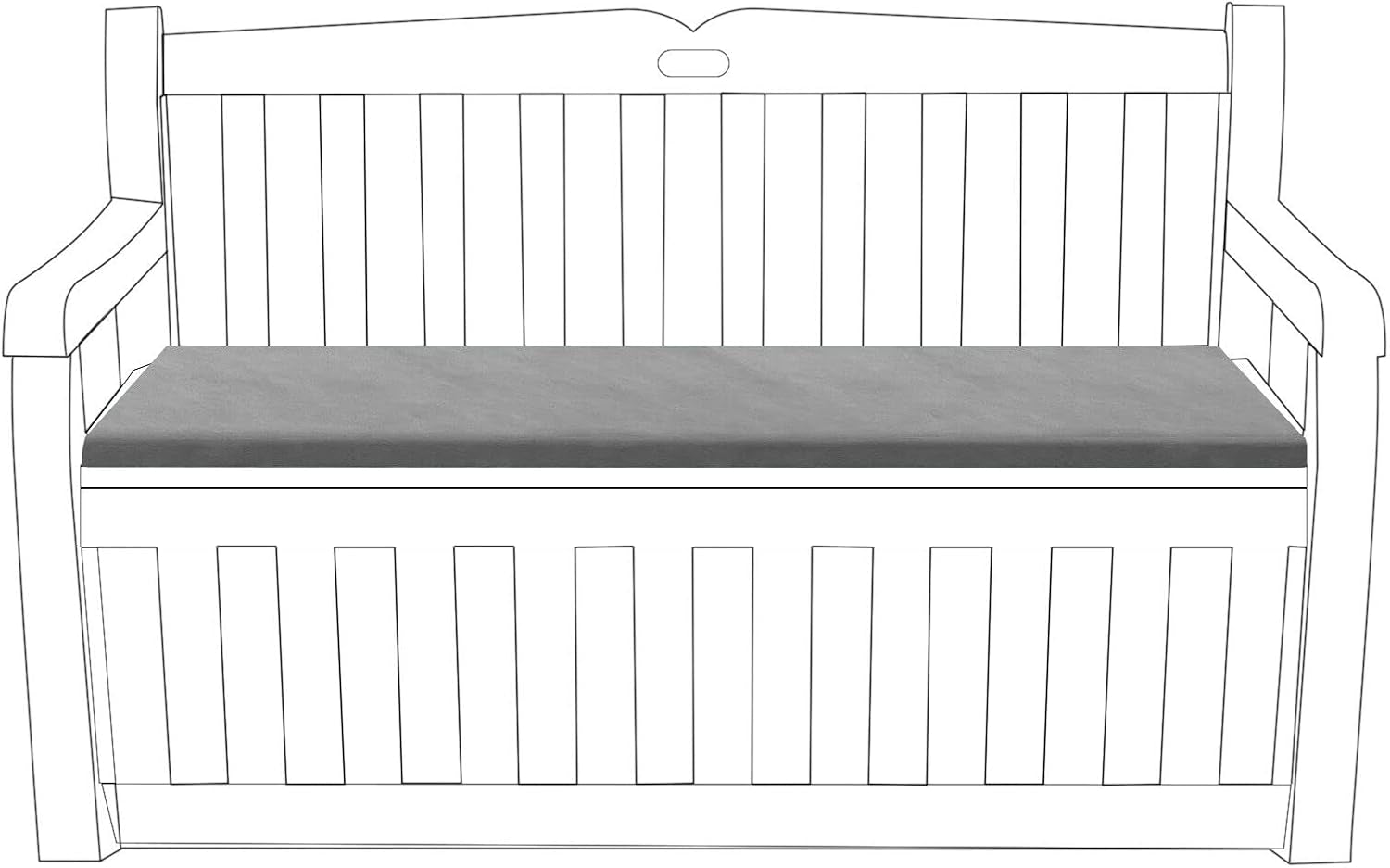 Outdoor/Indoor Water Resistant 2 Seater Bench and Patio Furniture Padded Cushion Only Garden Furniture Pad 108 X 45 X 6 Thick (Grey)