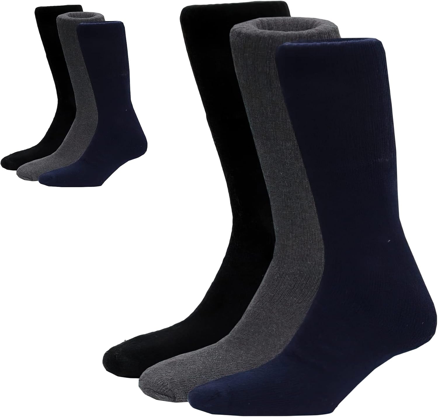 6 Pairs Men Sport Socks Size 6-11 Breathable Thick Cotton Cushion Crew Compression Ankle Support - Outdoor Multipack Performance Hiking Trekking Walking Athletic Socks