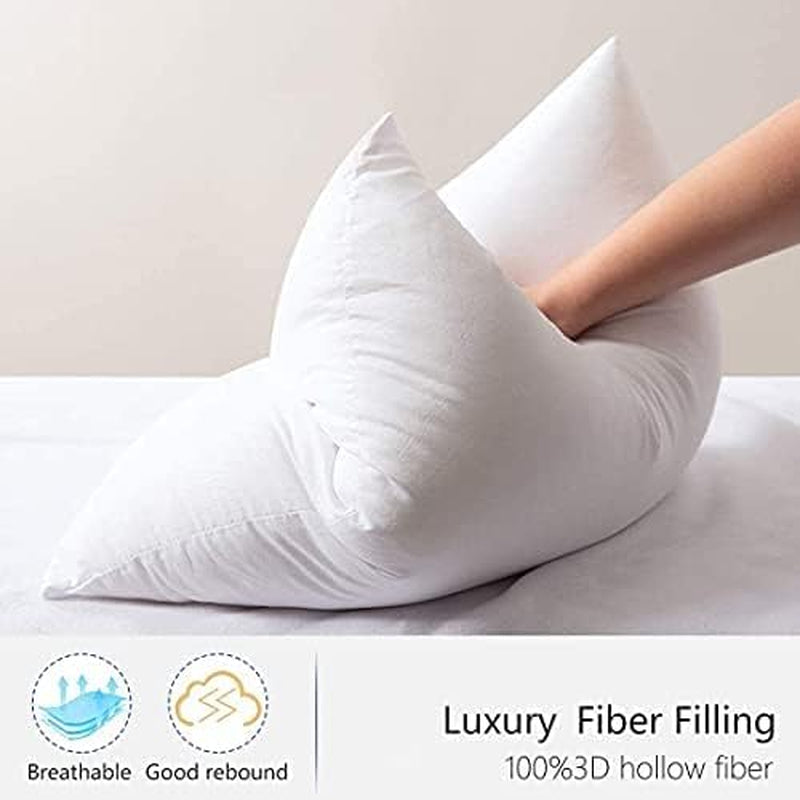 (Pack of 4) Hollowfiber Square Cushion Inner Pads -Hotel Quality Insert Fillers for Back Support- Bounce Back Cushion Stuffers for Sofa and Couch(18