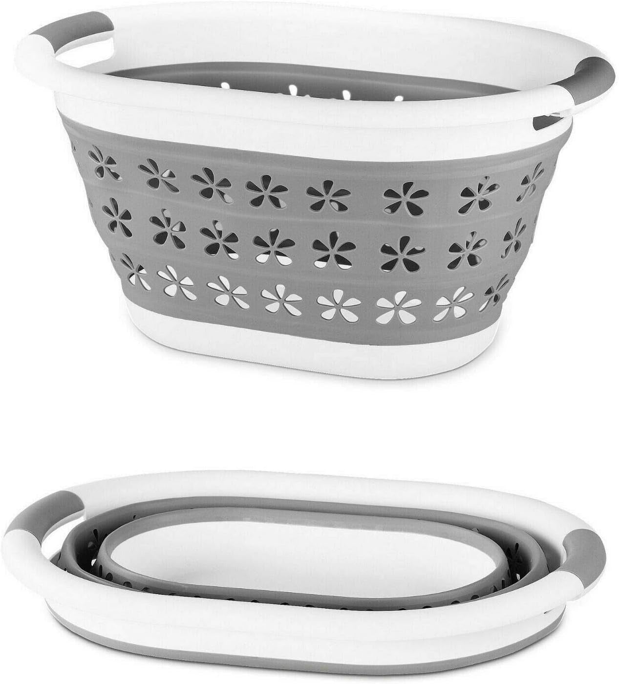 Large Collapsible Laundry Basket Washing Clothes Pop up Bin Foldable with Integrated Handles Space Saving Folding Multi Purpose Bin Storage Kitchen Garden