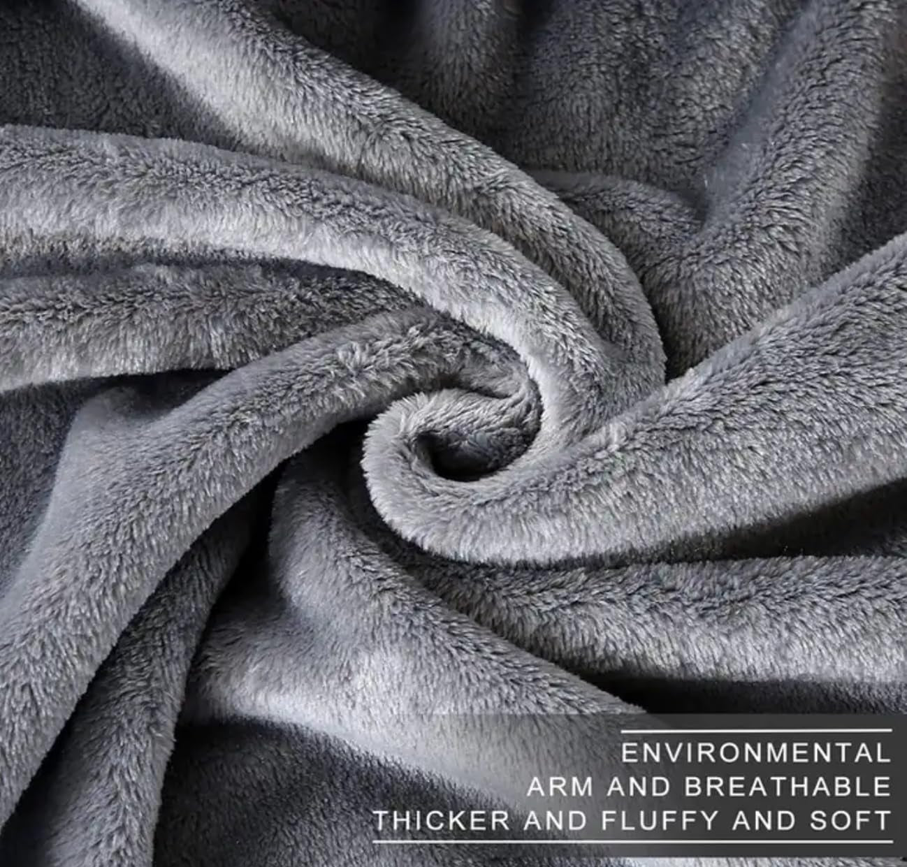 New Thermal Charcoal Faux Fur Mink Throw Blanket Soft Warm Thick Bed Sofa Single Double King (Charcoal Grey, Double 150X200Cm)
