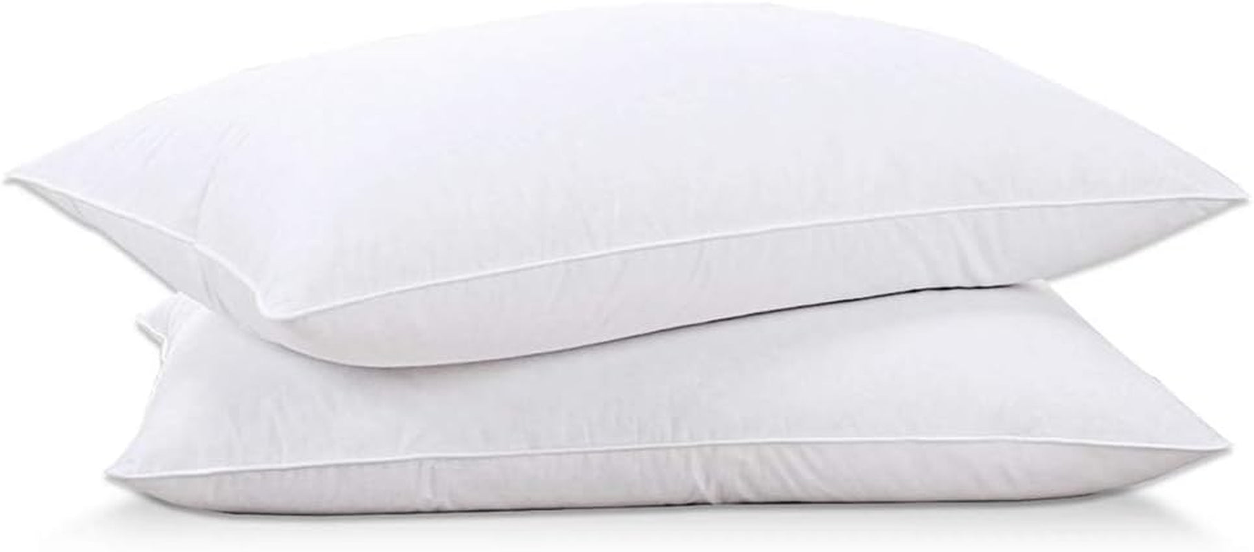 Natural White Duck Feather Pillows, 2 Pack