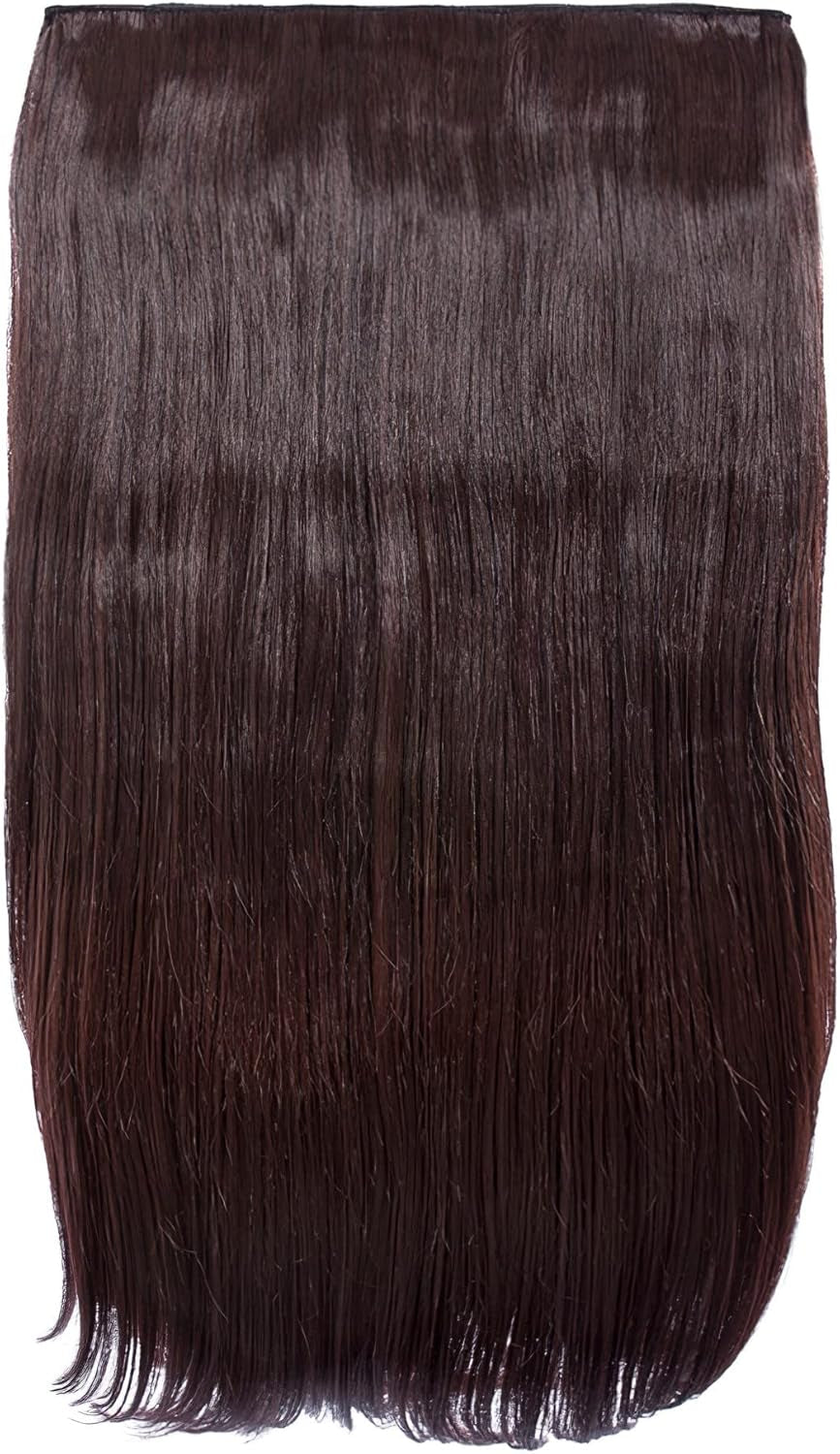 24″ Clip in Thick Hair Extension - Weft Straight 4 Clips in Heat Resistant Hair Extension - 180Gram, 1 Piece Straight Hair Extension 4 Clips in a Weft (Light Blonde)