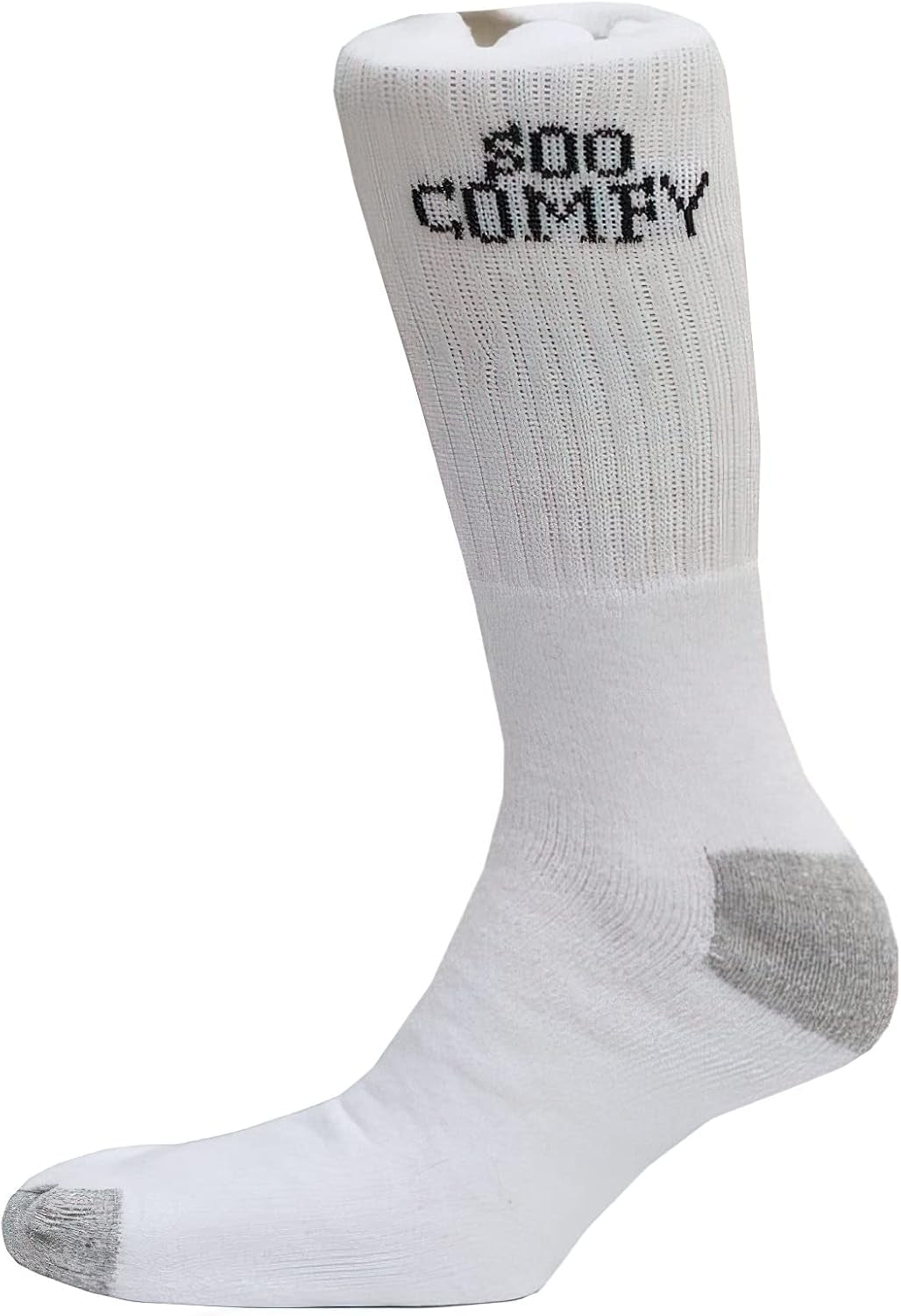 White 6 Pairs Men Sport Socks Size 6-11 Breathable Thick Cotton Cushion Crew Compression Ankle Support - Outdoor Multipack Performance Hiking Trekking Walking Athletic Socks