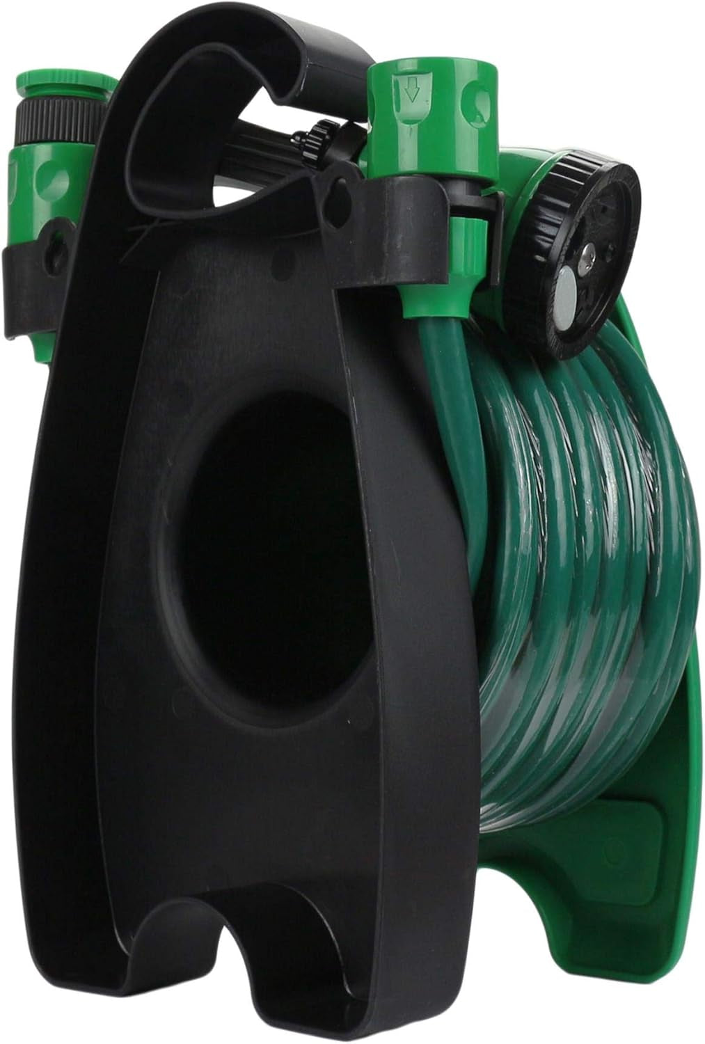 Trading Innovation 10 Meter Hose Pipe Set Mini Garden | Heavy Duty Flexible & Leak Proof | Watering Tangle Free Hose Pipe Reel Spray HQ Patio Set High Pressure Water Hose Spray (Green)
