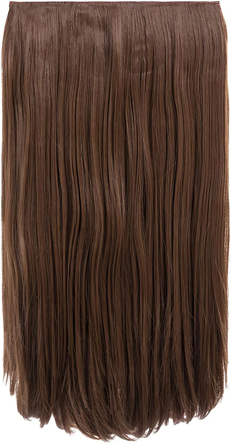 24″ Clip in Thick Hair Extension - Weft Straight 4 Clips in Heat Resistant Hair Extension - 180Gram, 1 Piece Straight Hair Extension 4 Clips in a Weft (Light Blonde)