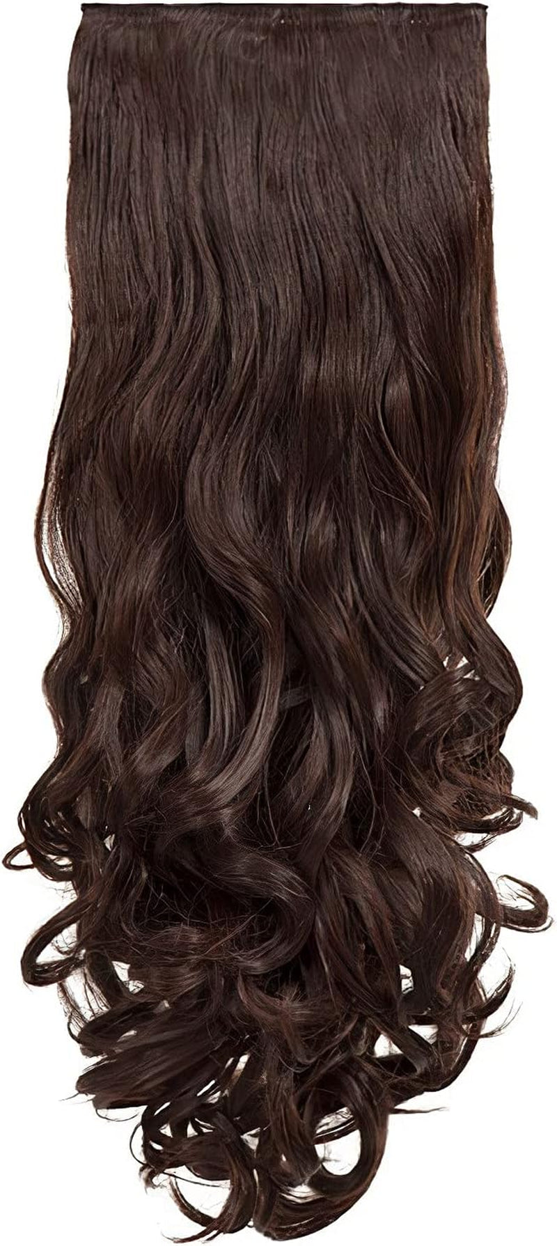 Clip in Thick Curly Hair Extension - 8 Weft Clip in Heat Resistant Hair Extension - Length: 18-20″ Inches - 280 Gram, 8 Piece Long Curly Hair Extension Completely Natural (Plum)