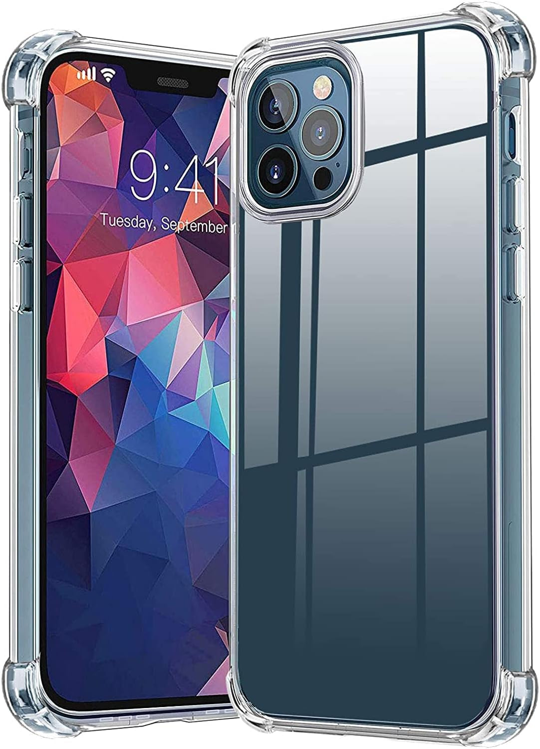 Compatible with Iphone 11 Pro Case 5.8" Crystal Clear Shockproof Soft Silicone Reinforced Corners Transparent TPU Bumper Cover Protective Case - Clear