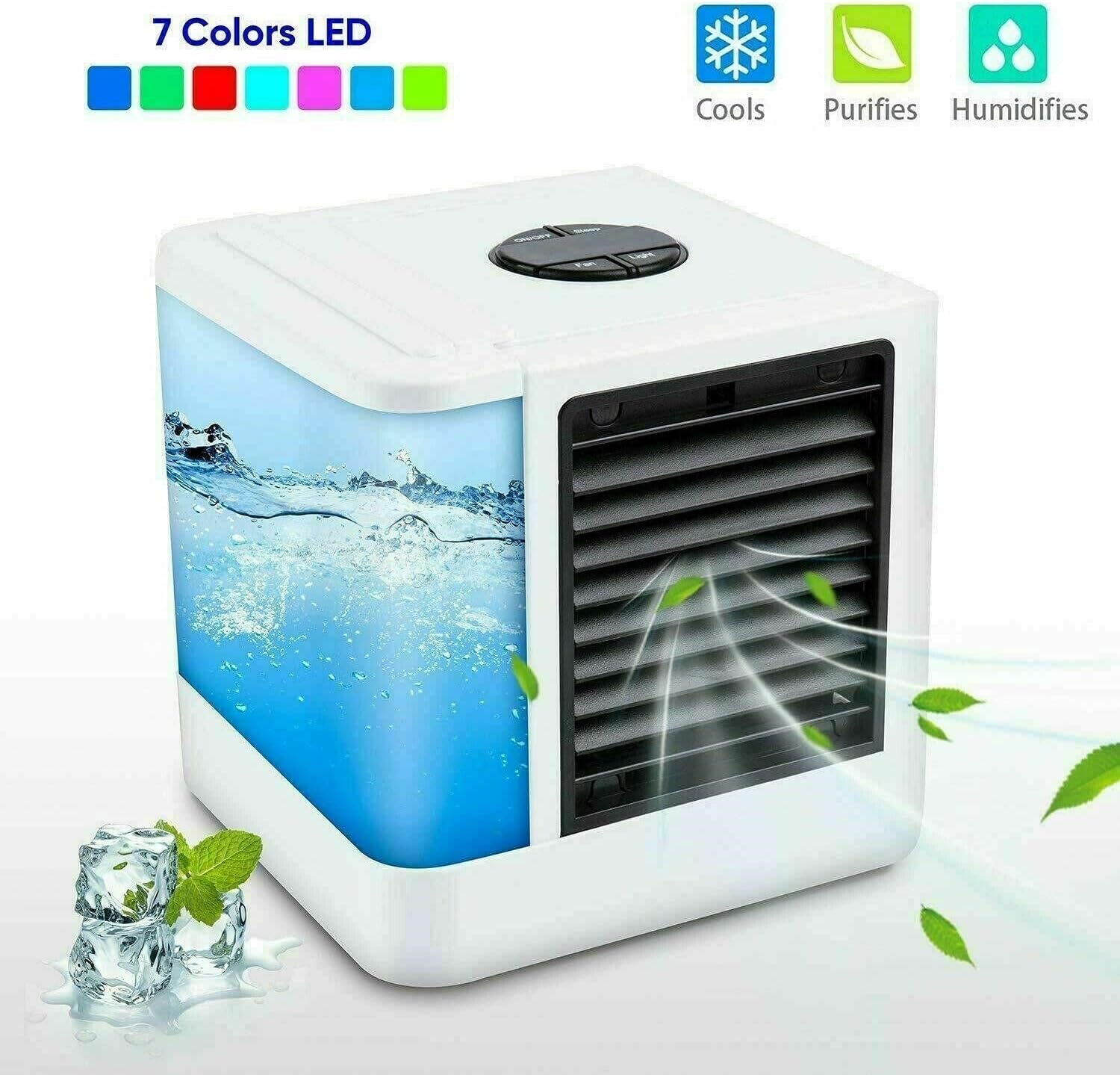 USB Air Conditioner Cooler Fan Chiller Portable Chills Purifies Humidify Summer