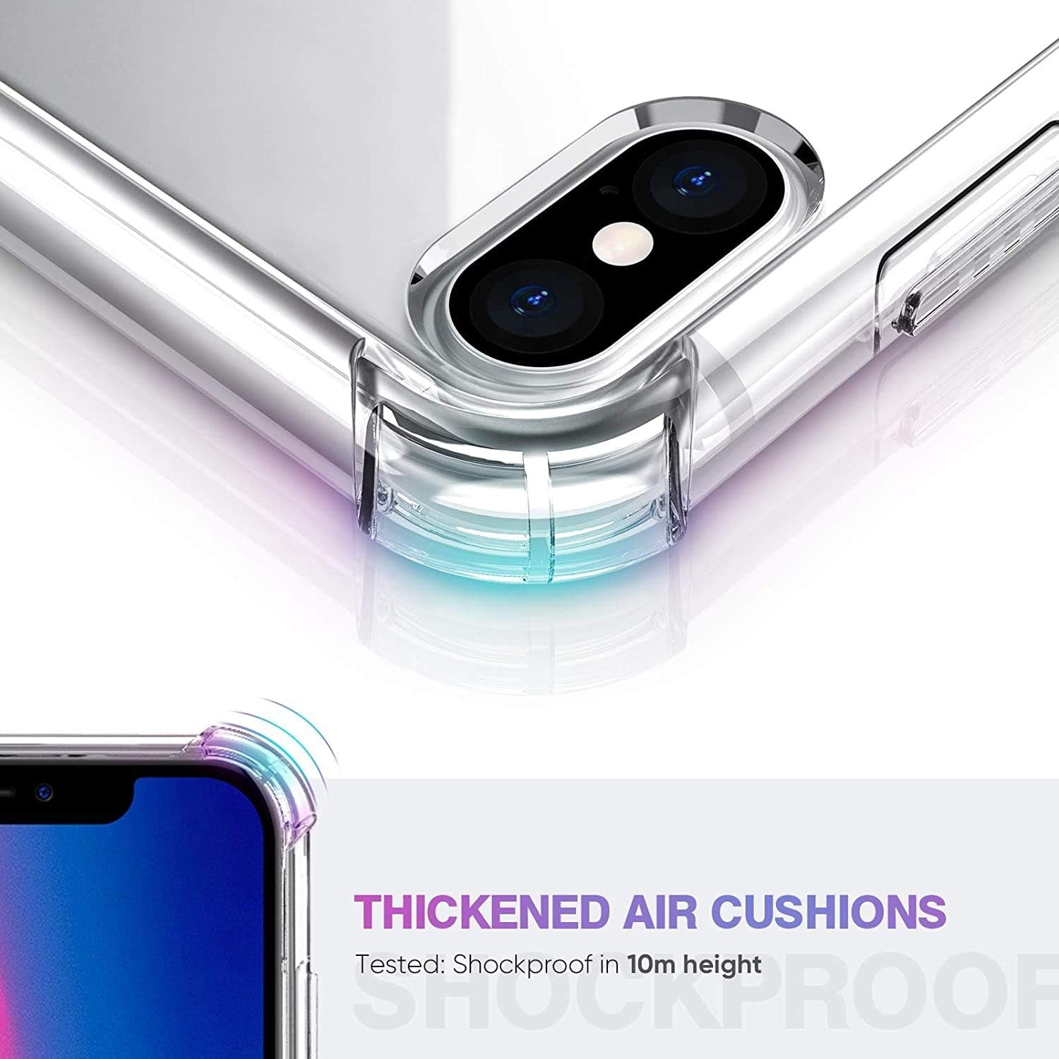 Compatible with Iphone XS Clear Case Shockproof Phone Cover Protective Phone Case for Iphone XS, 5.8 Inch