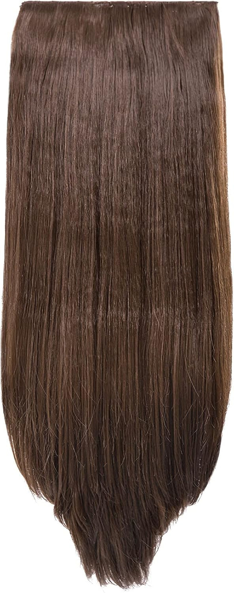 Clip in Thick Straight Hair Extension - 8 Weft Clip in Heat Resistant Hair Extension - Length: 20″ Inches - 300 Gram, 8 Pieces Long Straight Hair Extension Completely Natural (Black Cherry)