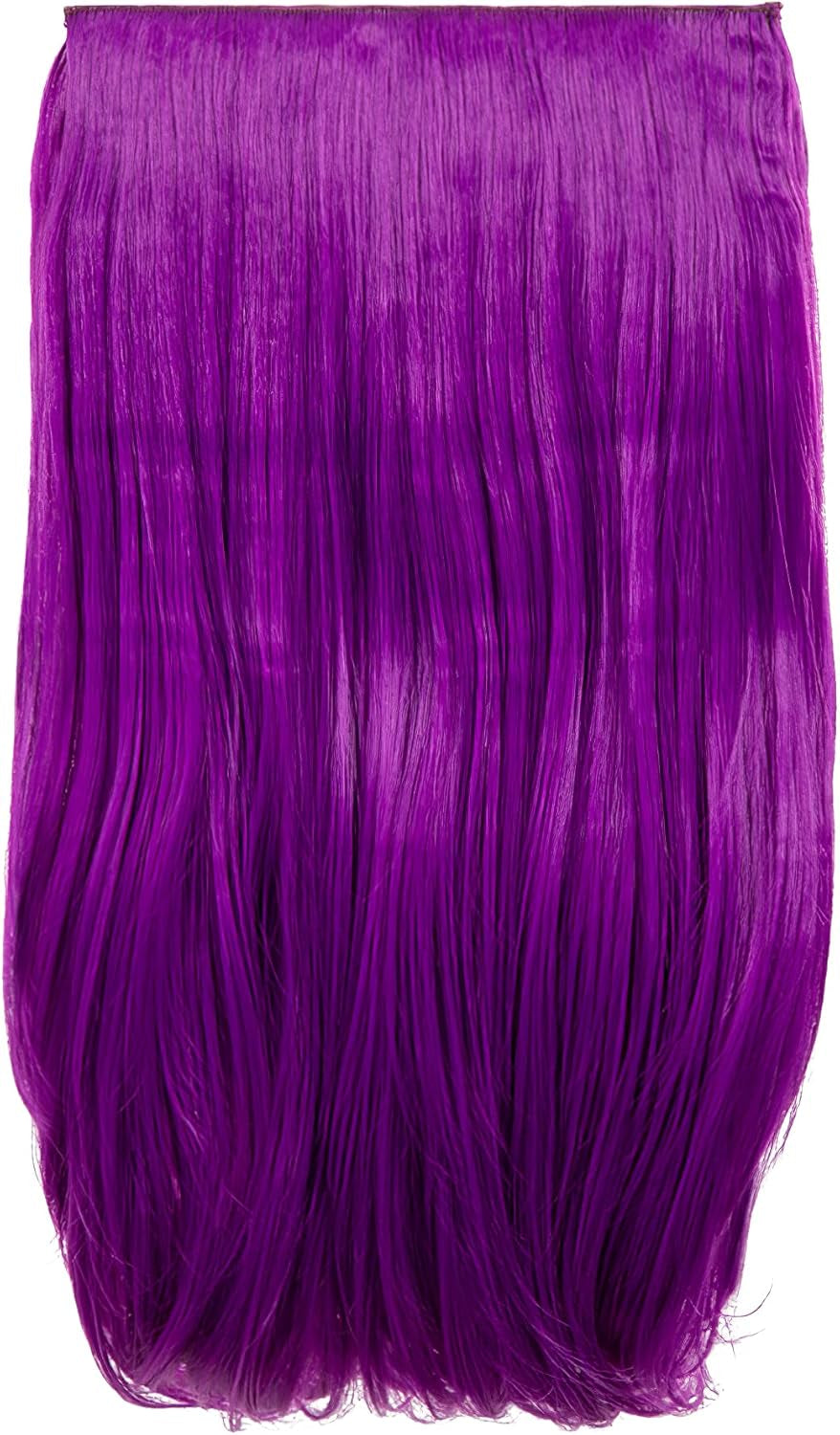 24″ Clip in Thick Coloured Hair Extension - Weft Straight Vibrant Colourful Clip in Heat Resistant Hair Extension - 180Gram, 1 Piece Straight Hair Extension 4 Clips in a Weft (Violet)