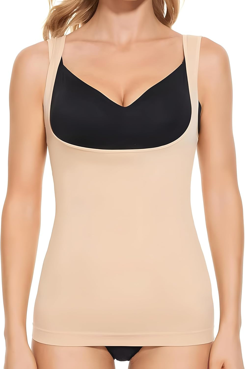 Women'S Open Bust Shapewear Smoothing Vest Seamless Tummy Control Body Compression Shaper Tanks Vest Tops Cami Shaper