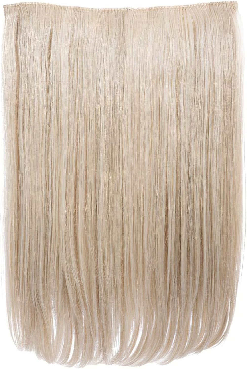 18″ Clip in Thick Straight Hair Extension - Dolce 1 Weft Clip in Heat Resistant Hair Extension - 160Gram, 1 Piece Straight Hair Extension Completely Natural 4 Clips in a Weft (Strawberry Blonde)