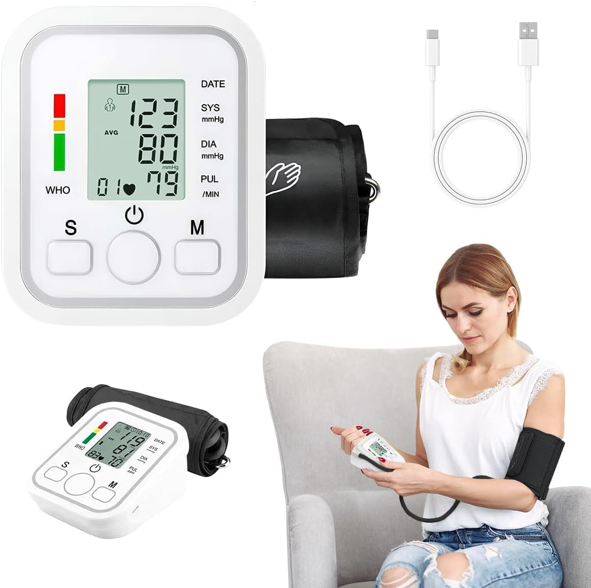 CE Approved Automatic Blood Pressure Monitor Kit for Home Use. Includes Upper Arm BP Machine, Heart Rate Monitor & Irregular Heartbeat Detection. Easy, Accurate, Reliable